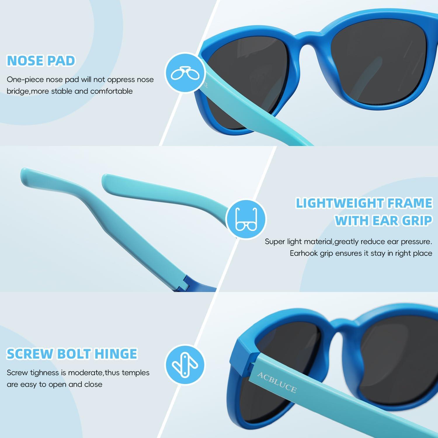 Gafas de sol polarizadas ACBLUCE para niños 5-13 años