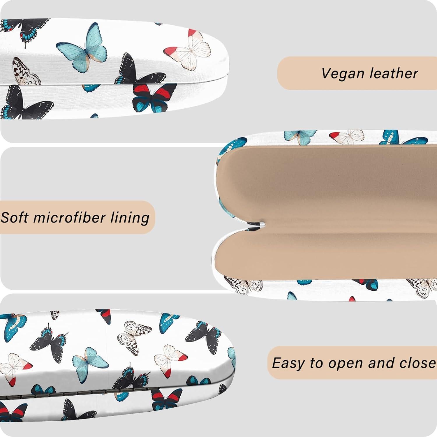 Estuche para Gafas Dureza Protectora Cuero PU con Paño