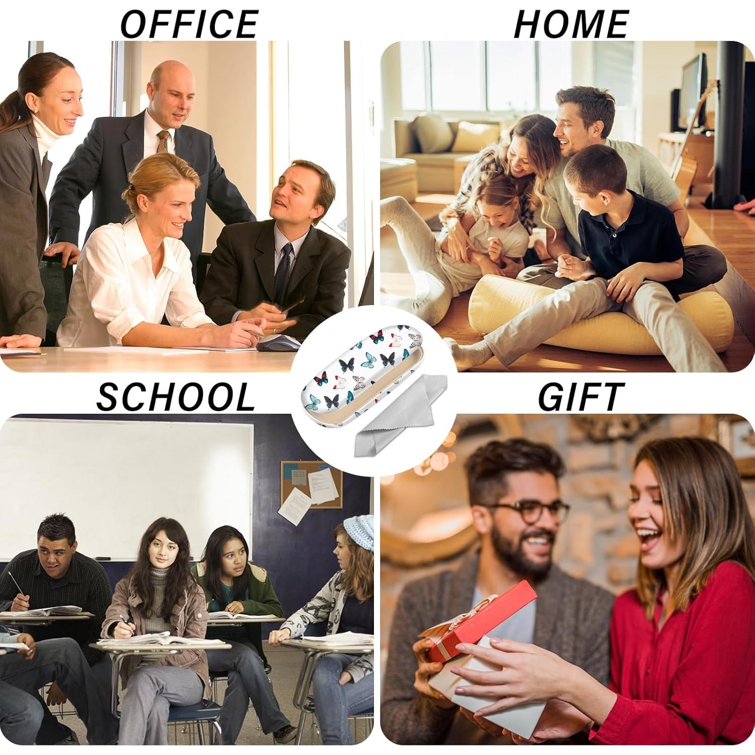 Estuche para Gafas Dureza Protectora Cuero PU con Paño