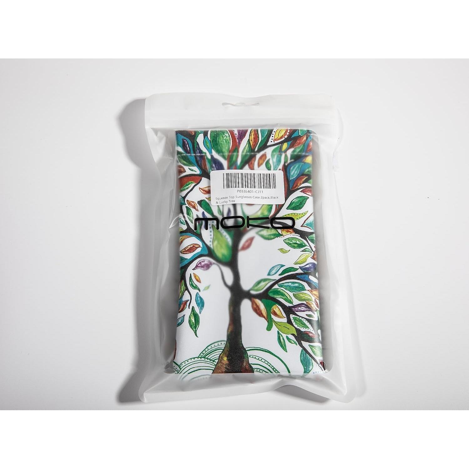 MoKo Squeeze Top Glasses Pouch, Portable Leather Soft Sunglasses Case Anti-Scratch Eyeglasses Bag Goggles Sleeve