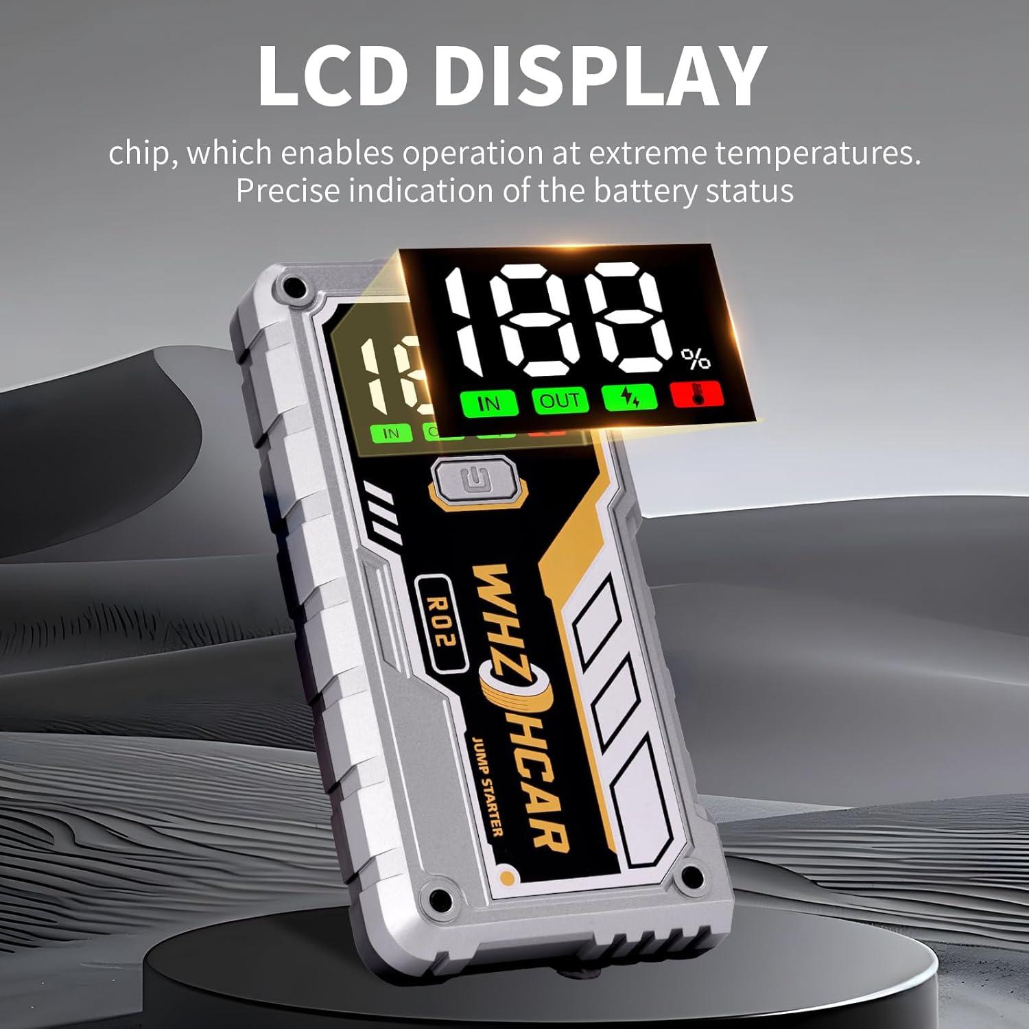 Arrancador de Batería WHZOHCAR R02 5000A 12V Carga Rápida