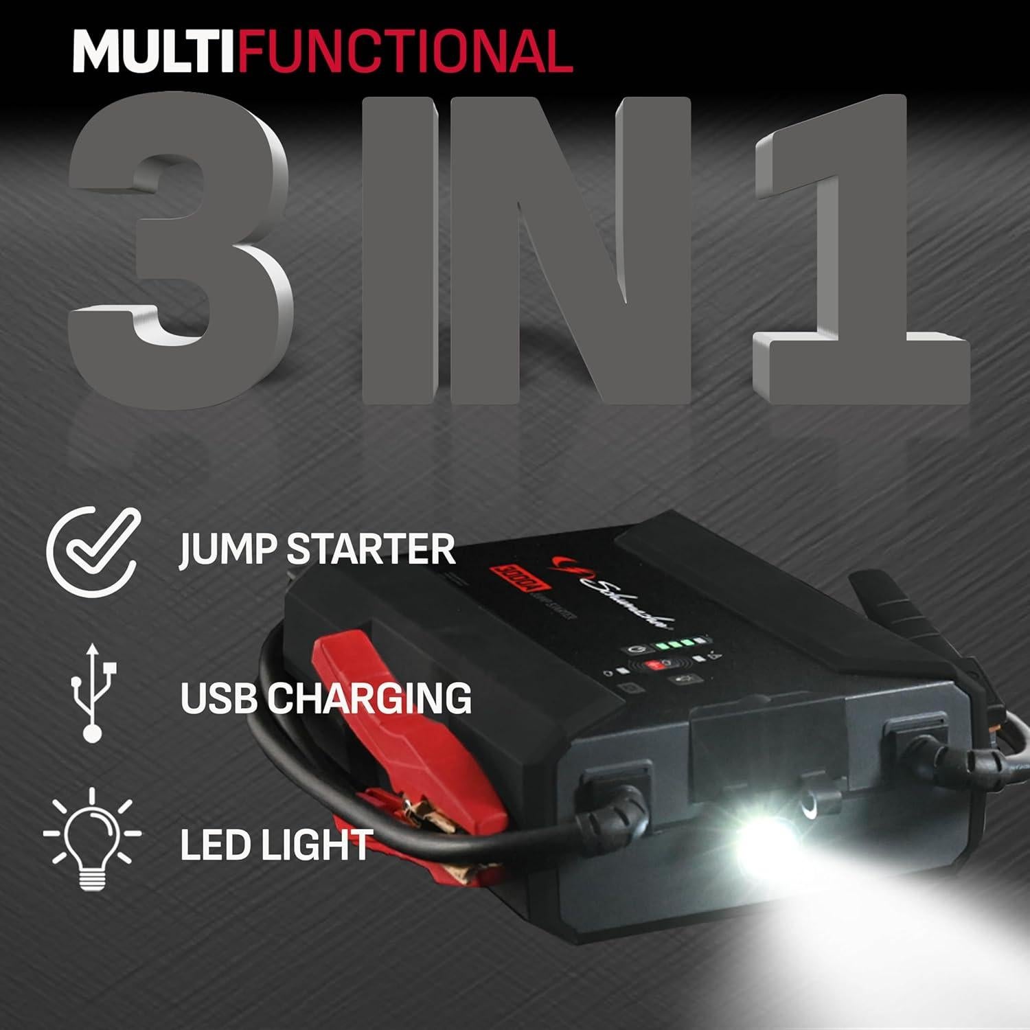 Arrancador de Salto Schumacher SL1653 3000A 12V USB LED