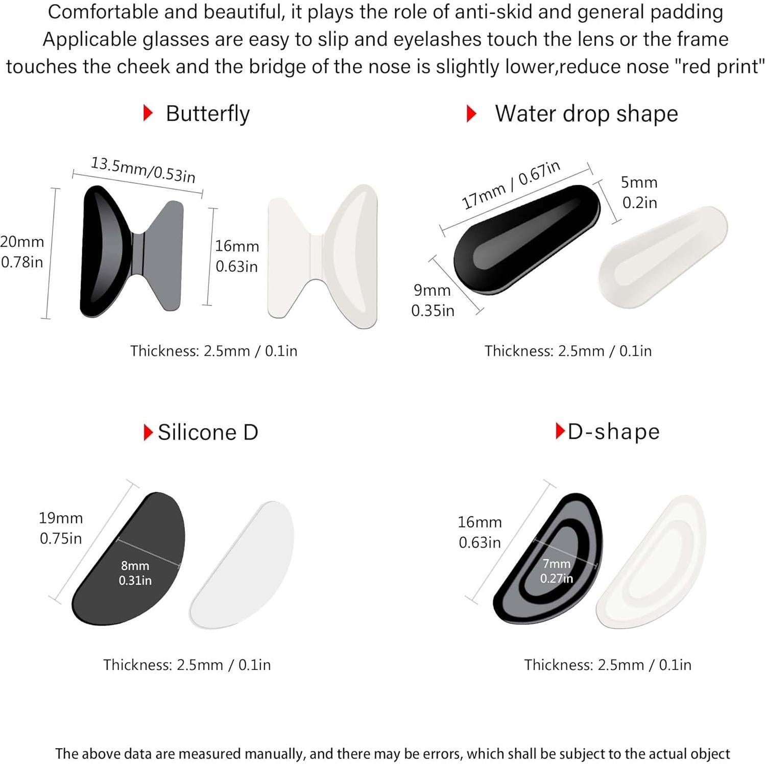 Almohadillas Nasales SooGree 8 Pares Silicona Antideslizante