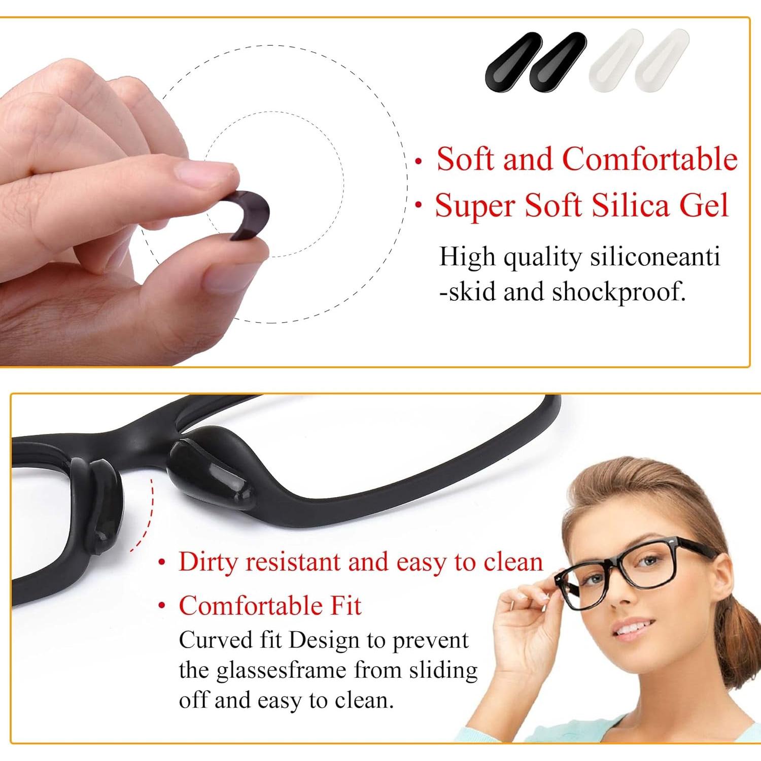 Almohadillas Adhesivas para Gafas SooGree 8 Pares Silicona