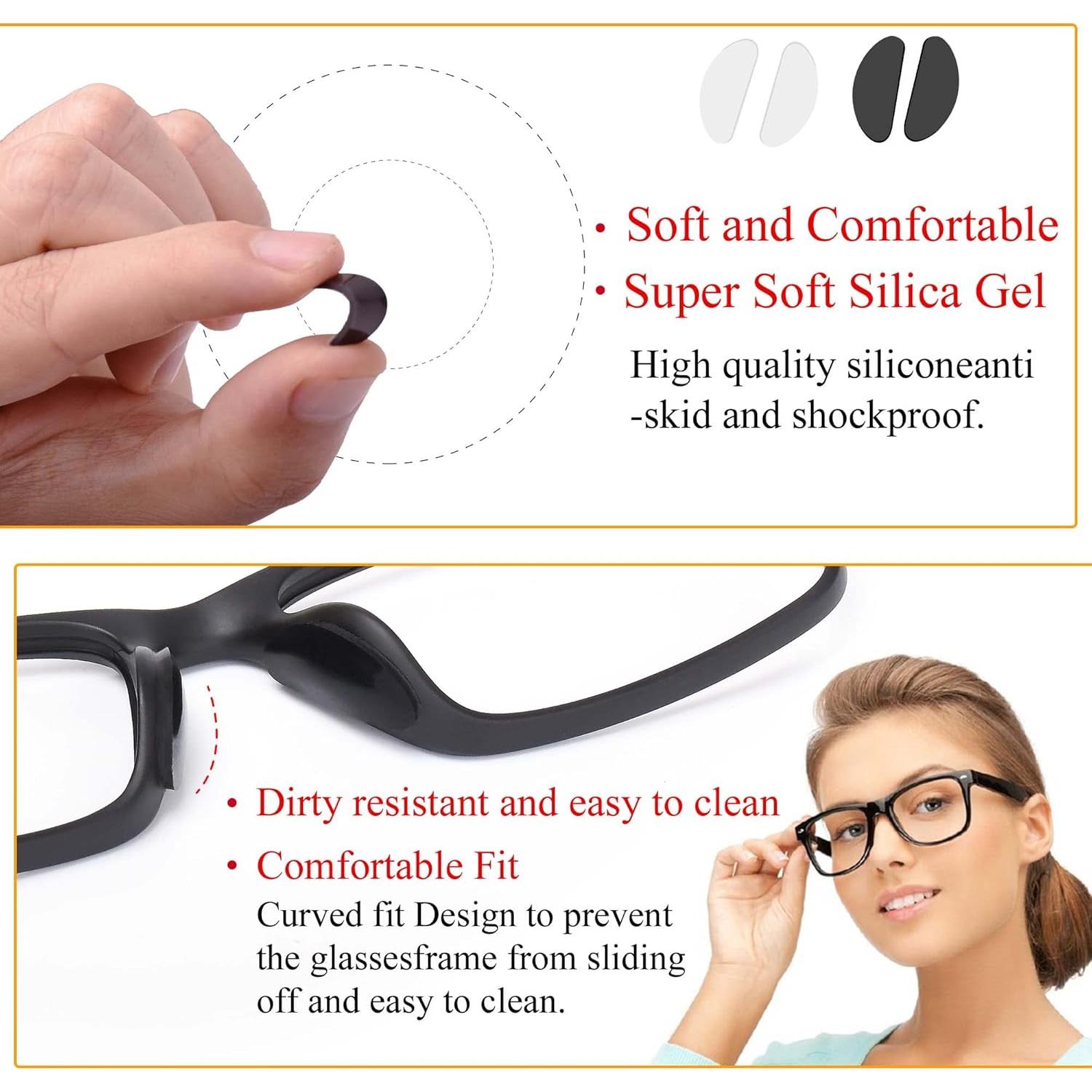 Almohadillas Adhesivas para Gafas SooGree 8 Pares Silicona