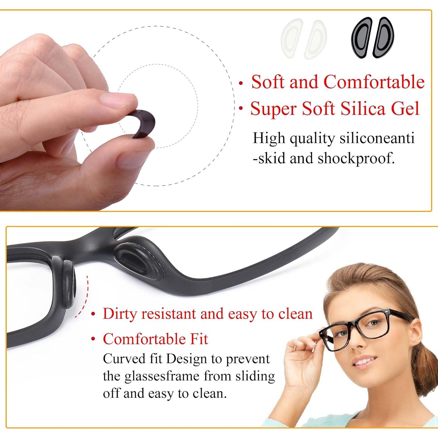 Almohadillas Adhesivas para Gafas SooGree 8 Pares Silicona