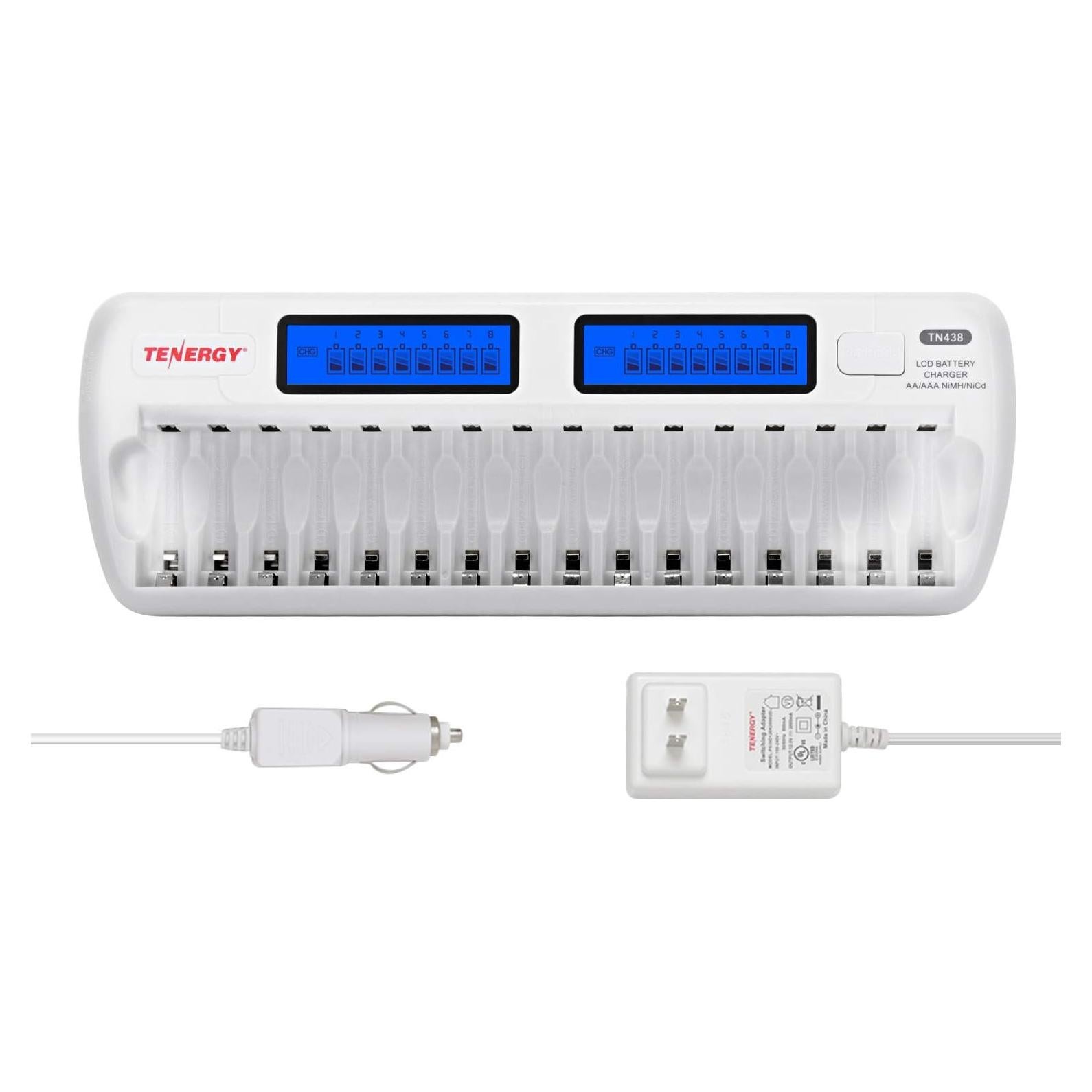 Cargador de Baterías Tenergy TN438 para 16 AA/AAA NiMH/NiCd