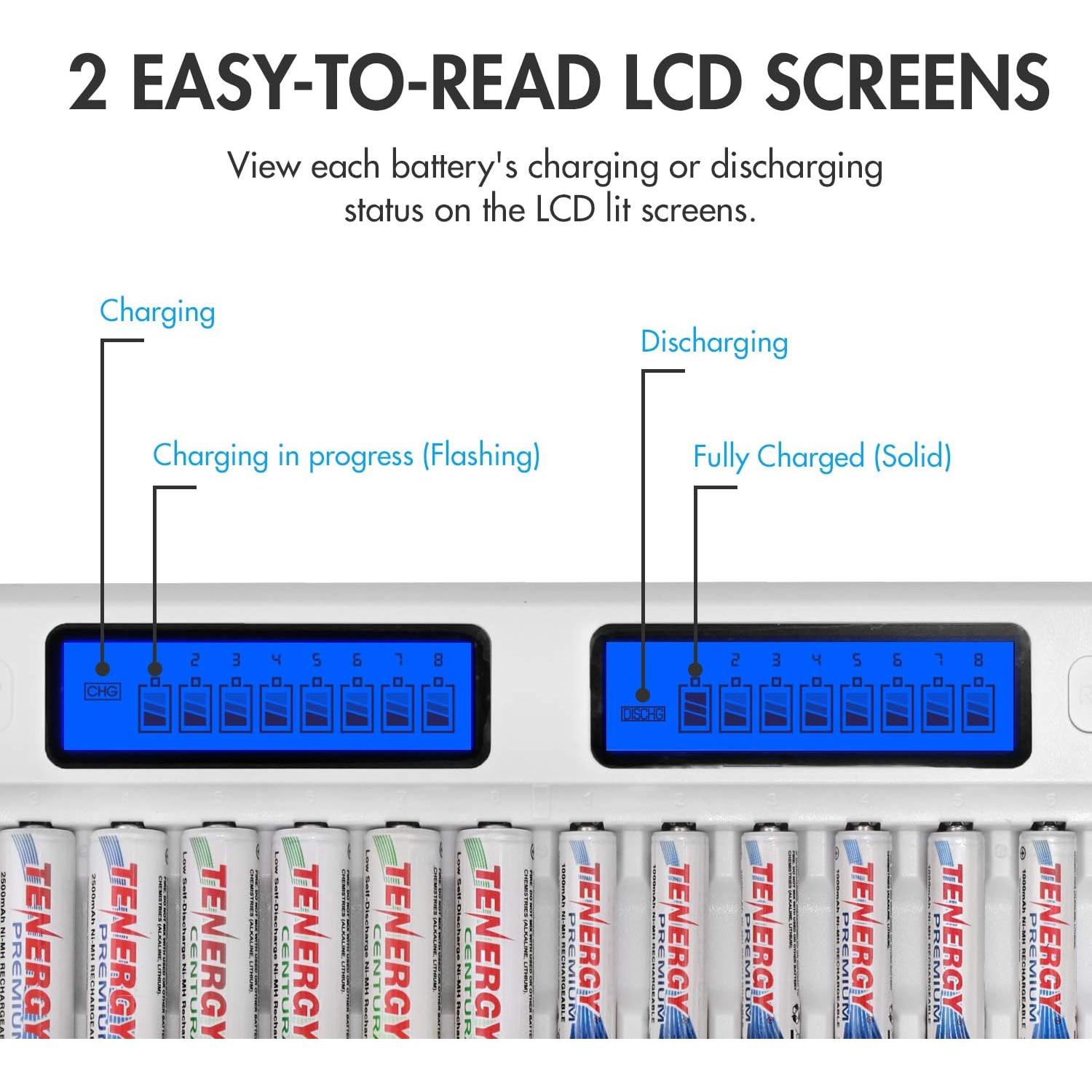 Cargador de Baterías Tenergy TN438 para 16 AA/AAA NiMH/NiCd