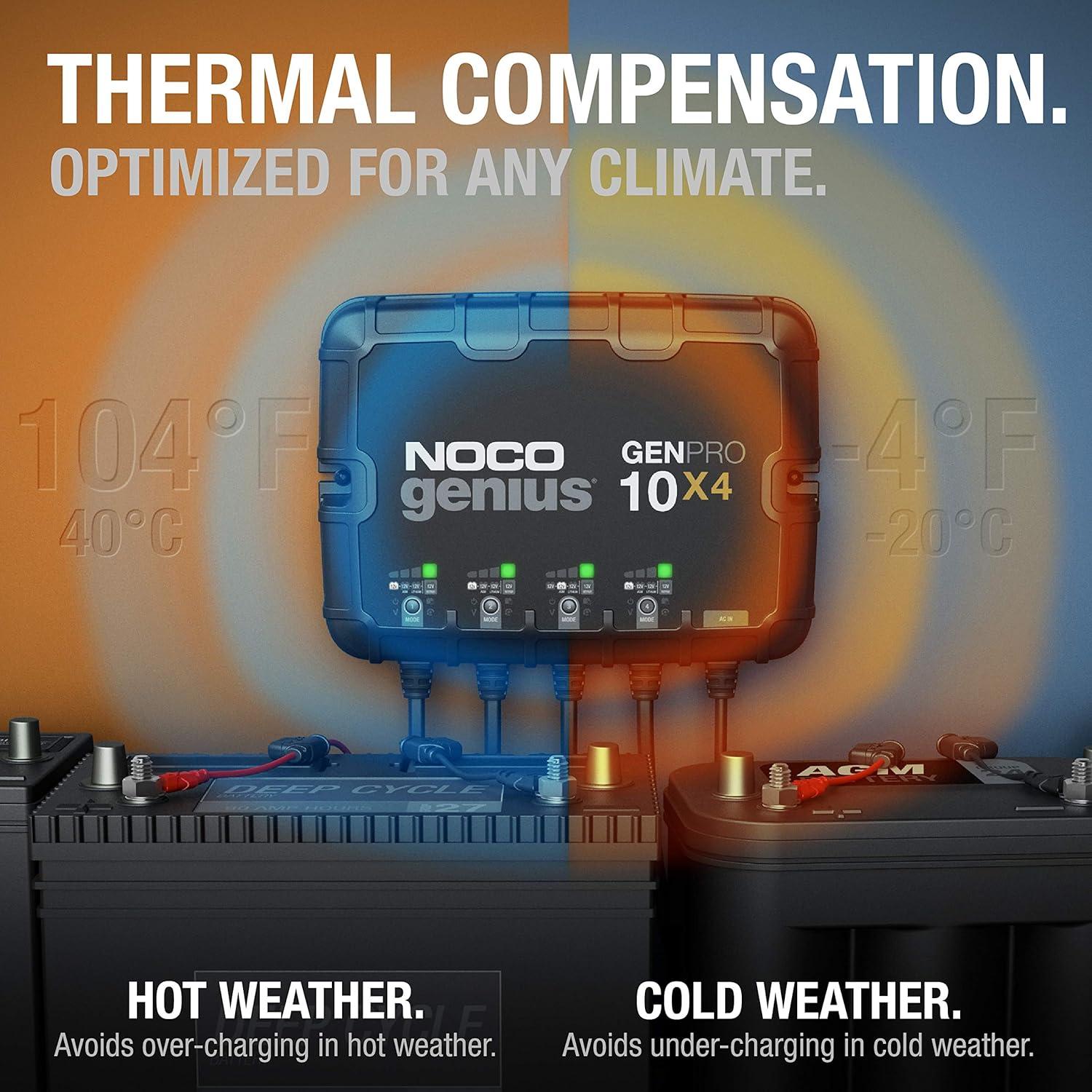 Cargador de Baterías Marinas NOCO GENPRO10X4 40A 4 Bancos