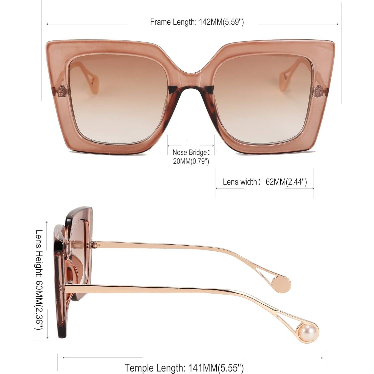 Gafas de sol FEISEDY cuadradas grandes UV400 para mujeres