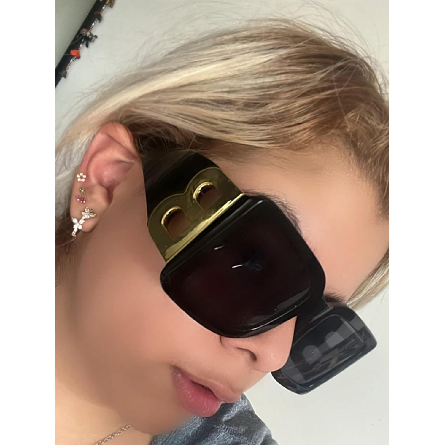 Gafas de sol cuadradas PORADAY UV400 unisex marco negro