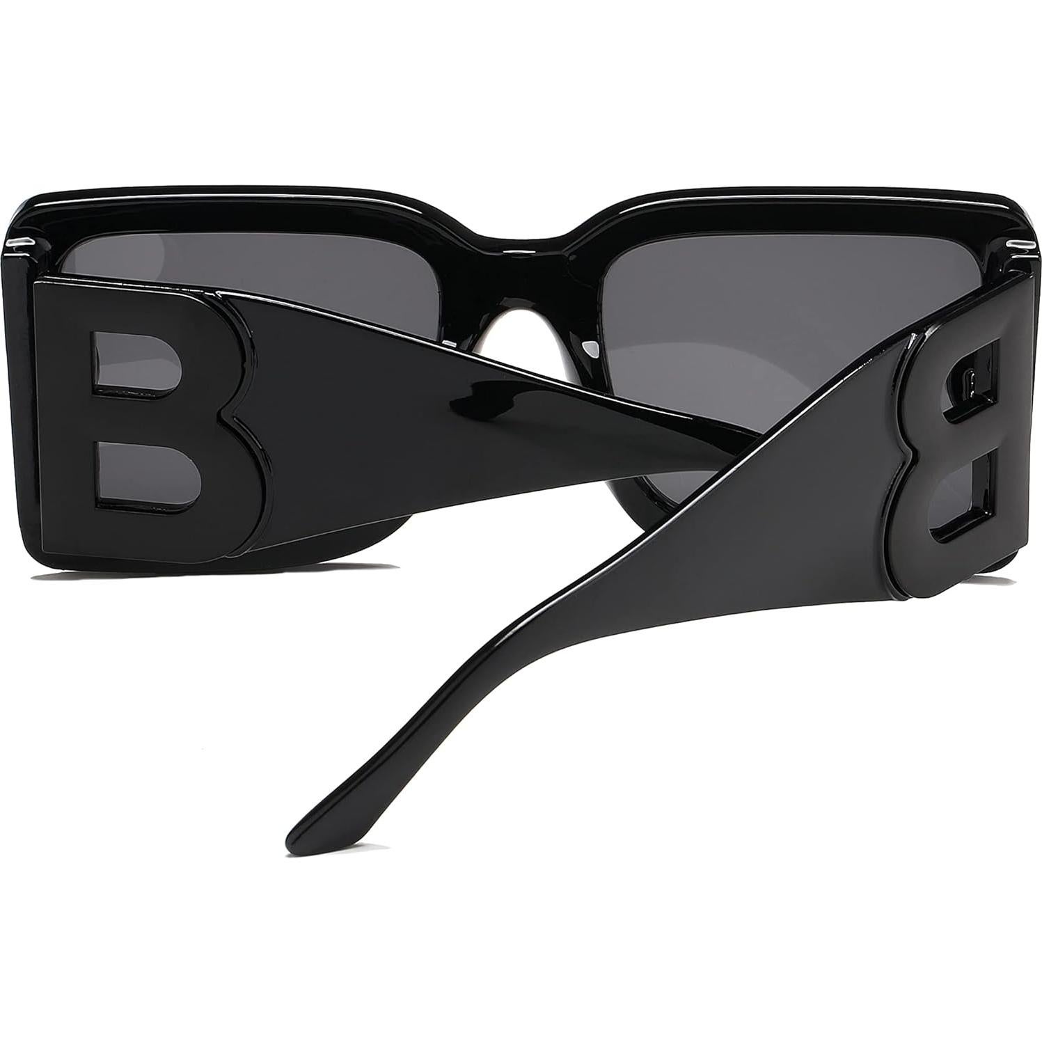 Gafas de sol cuadradas PORADAY UV400 unisex marco negro