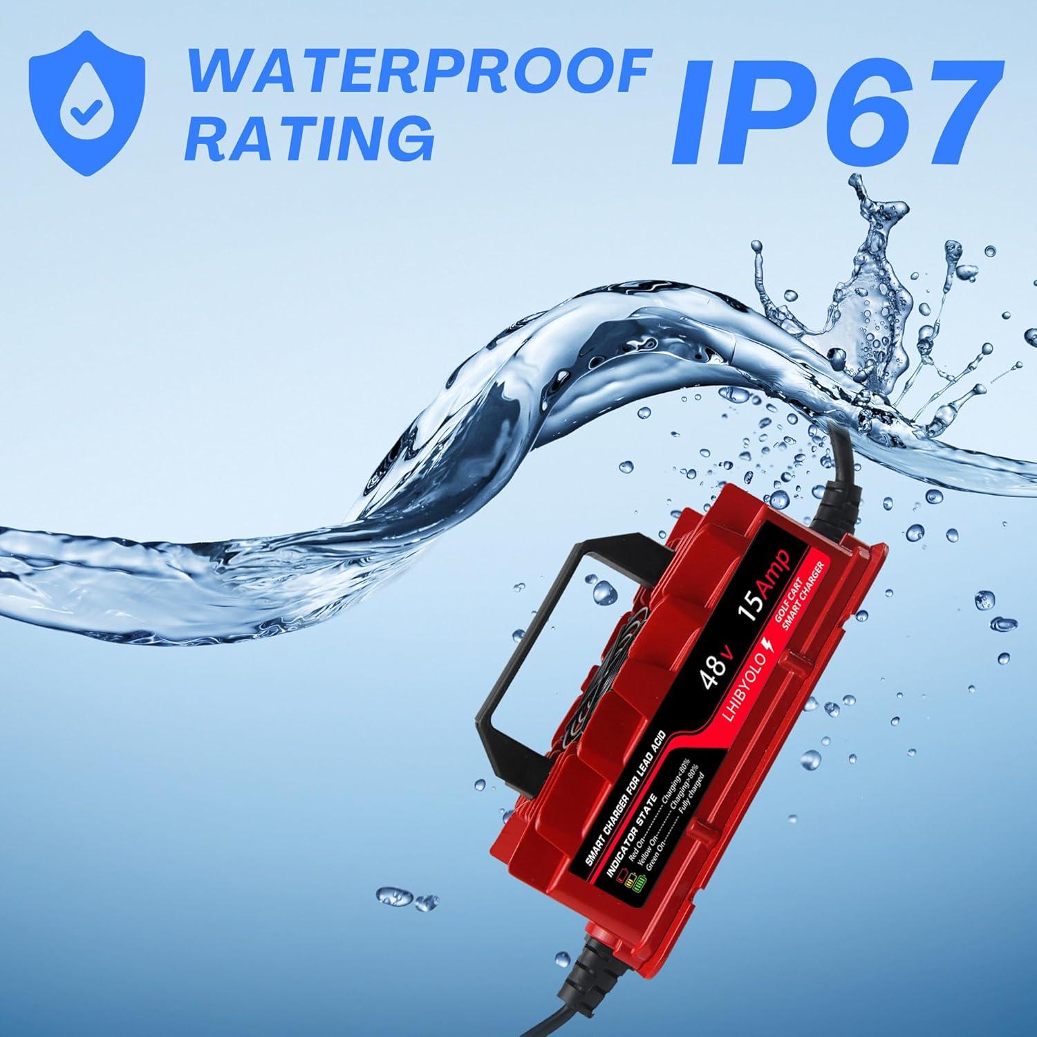 Cargador de Baterías Golf 48V LHIBYOLO 15Amp IP67