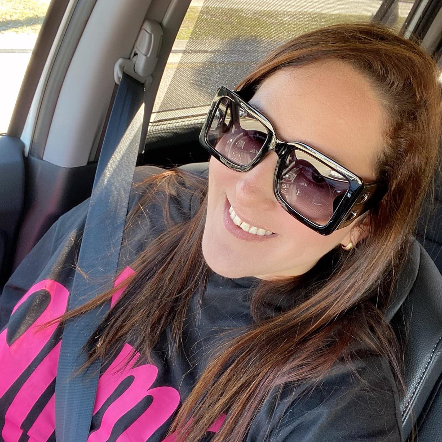 Gafas de sol cuadradas PORADAY UV400 unisex marco negro