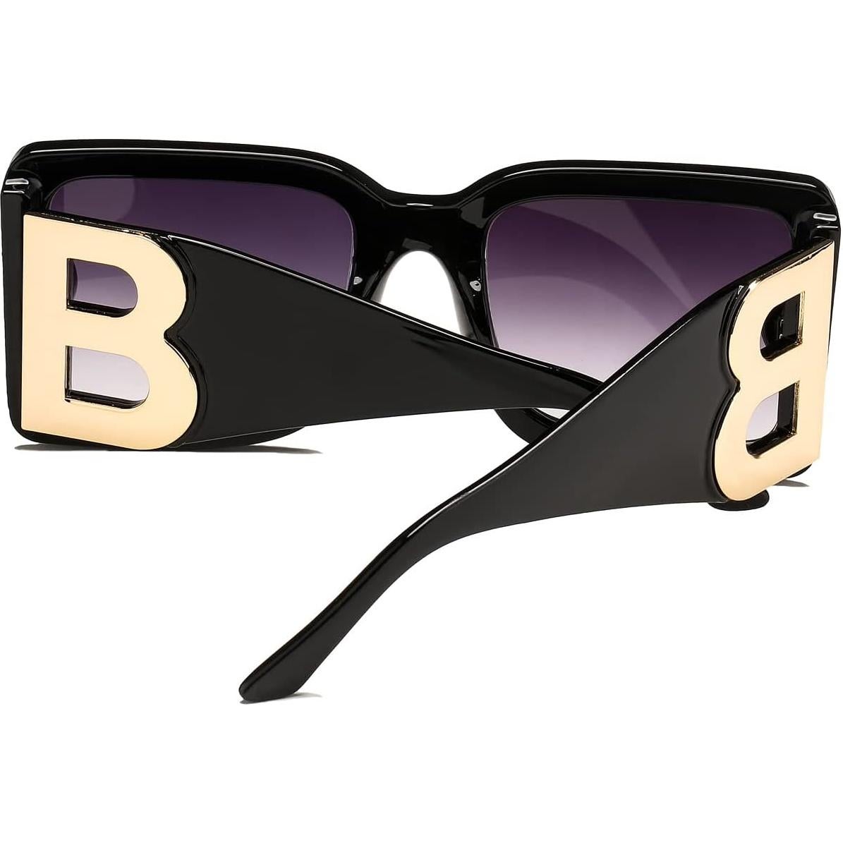 Gafas de sol cuadradas PORADAY UV400 unisex marco negro