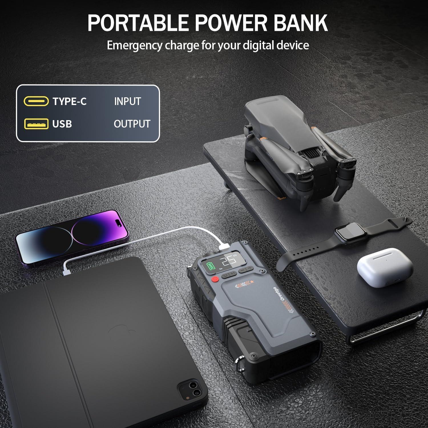 Arrancador de Salto Oreetga Q3 8000A con Compresor 150PSI