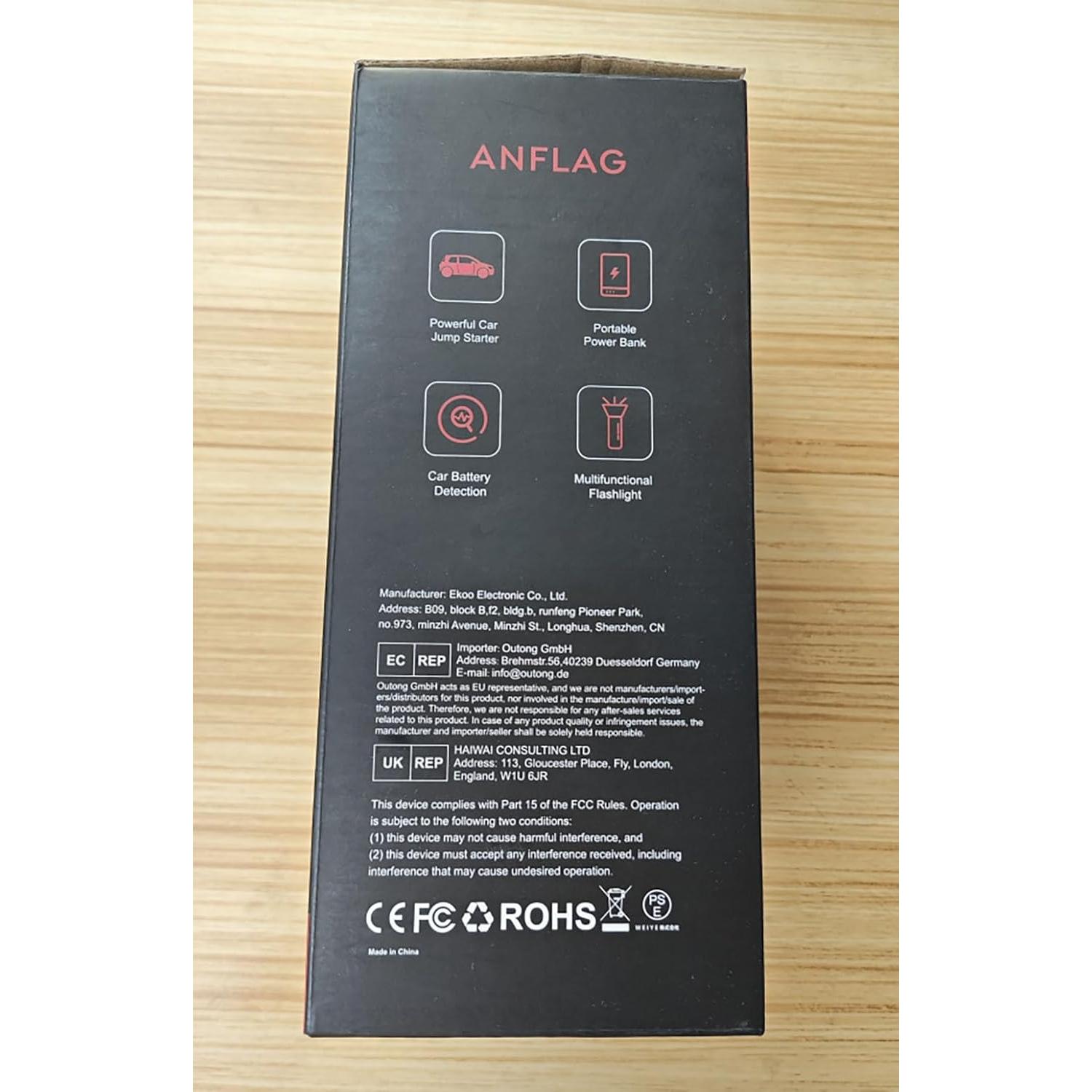 Arrancador de Coche ANFLAG BD40 5500A 12V 21800mAh