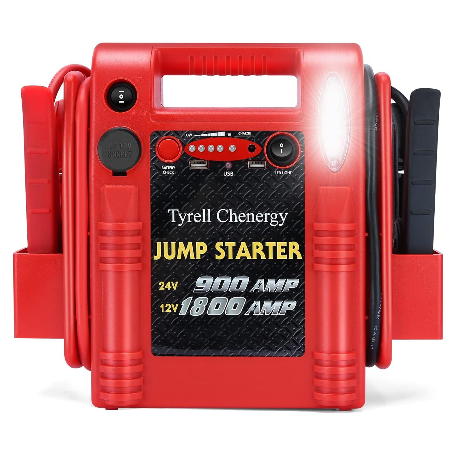 Arrancador de Batería FlyAuto 1800A 12V/24V Cargador USB