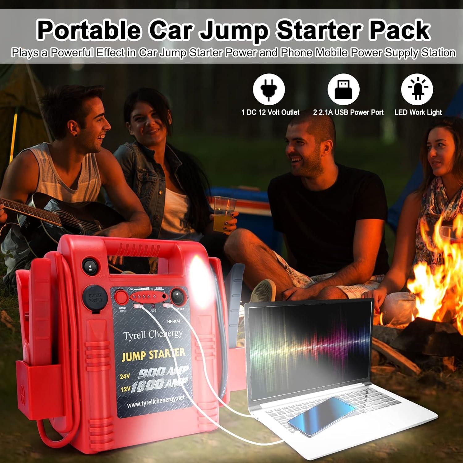 Arrancador de Batería FlyAuto 1800A 12V/24V Cargador USB