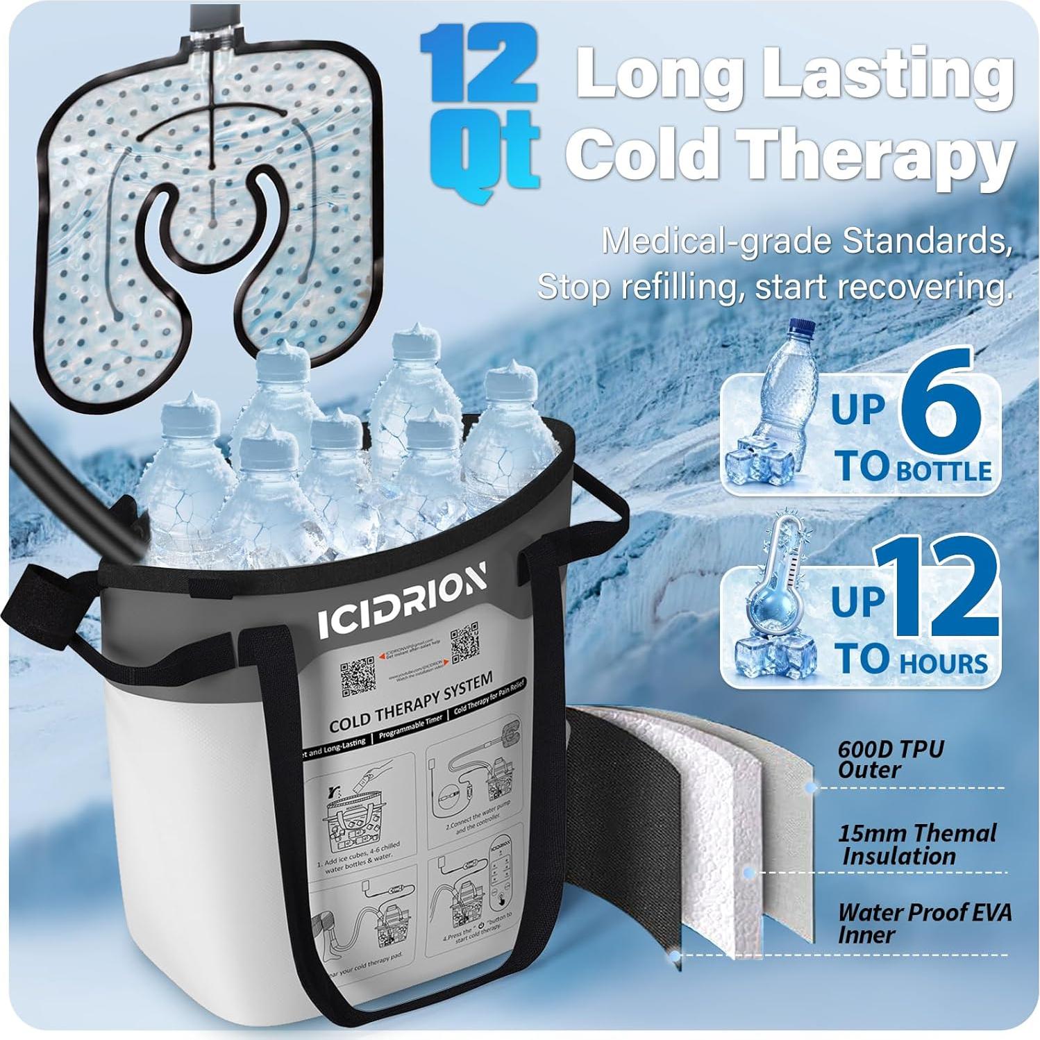 Máquina de Terapia Fría ICIDRION para Rodilla - Alivio Dolor Postquirúrgico