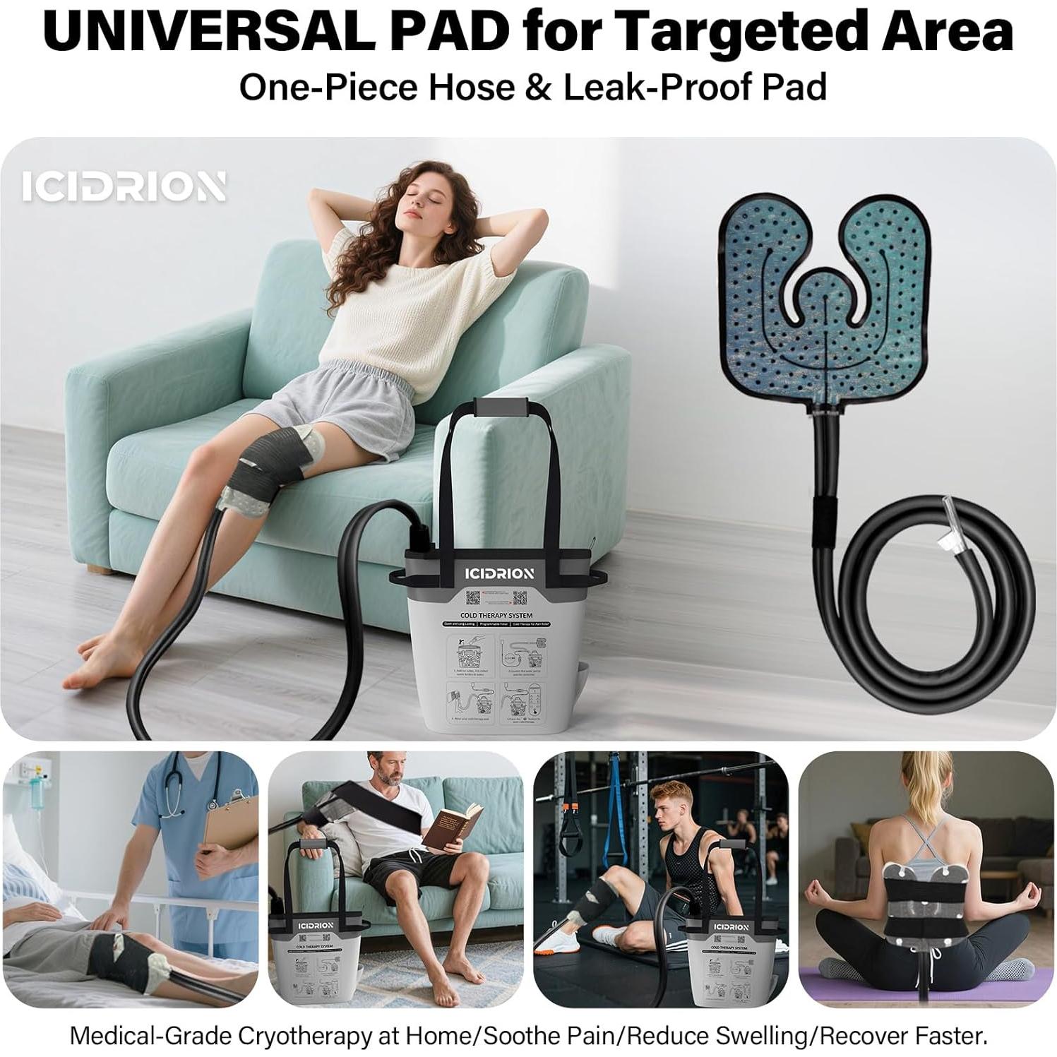 Máquina de Terapia Fría ICIDRION para Rodilla - Alivio Dolor Postquirúrgico