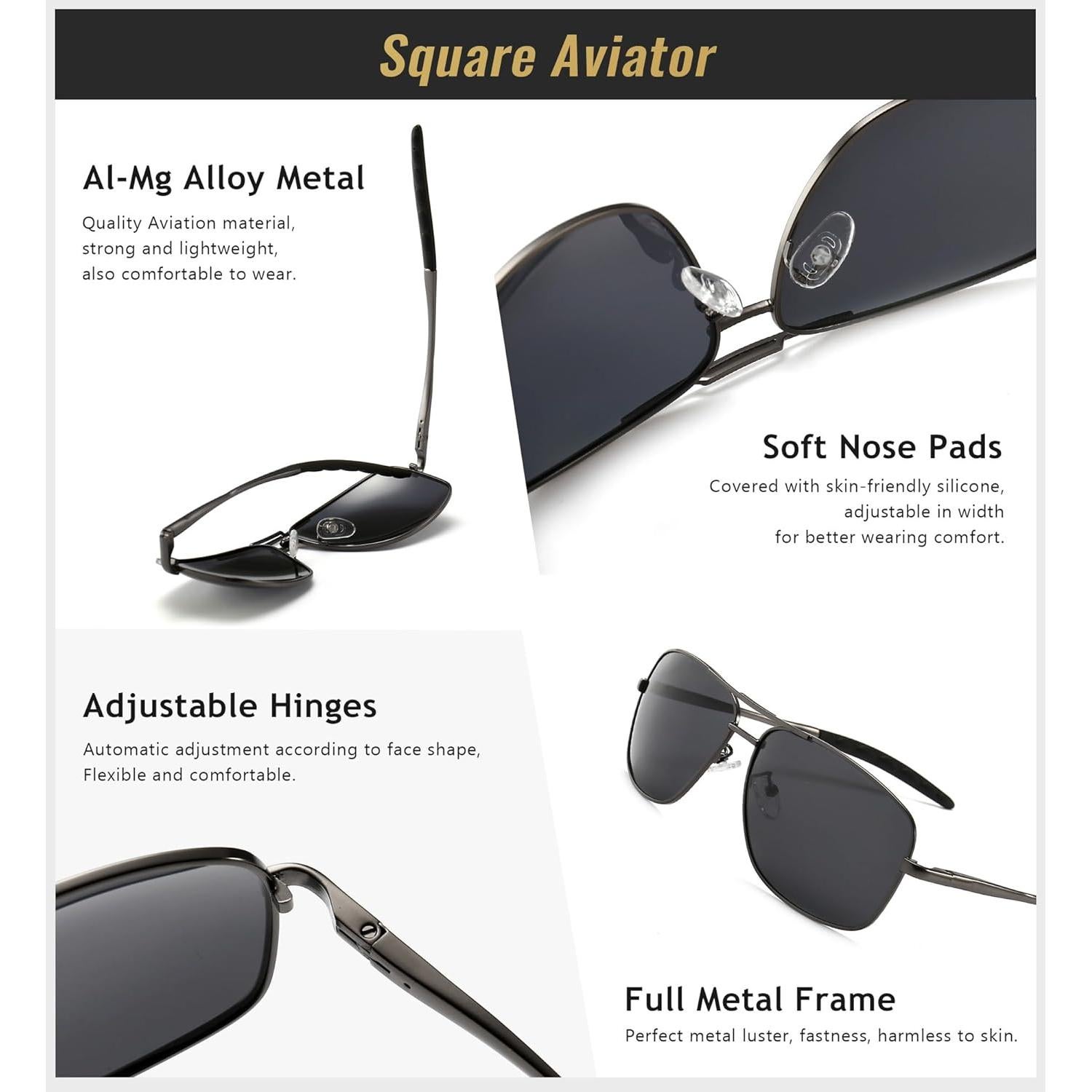 Gafas de Sol Piloto Polarizadas Sungait UV400 - Paquete de 2