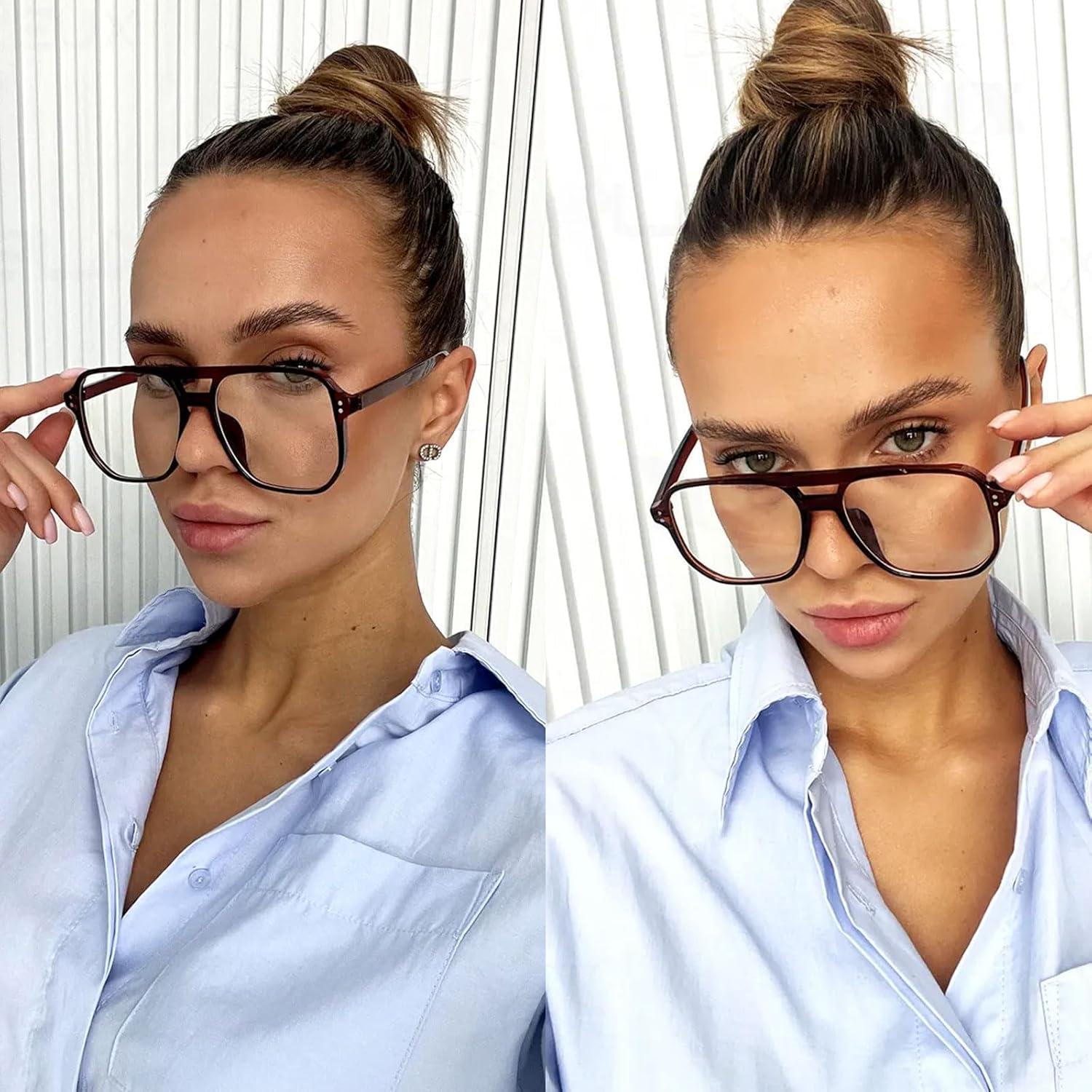 Gafas de Bloqueo de Luz Azul Retro Aviador SUNBSR Unisex