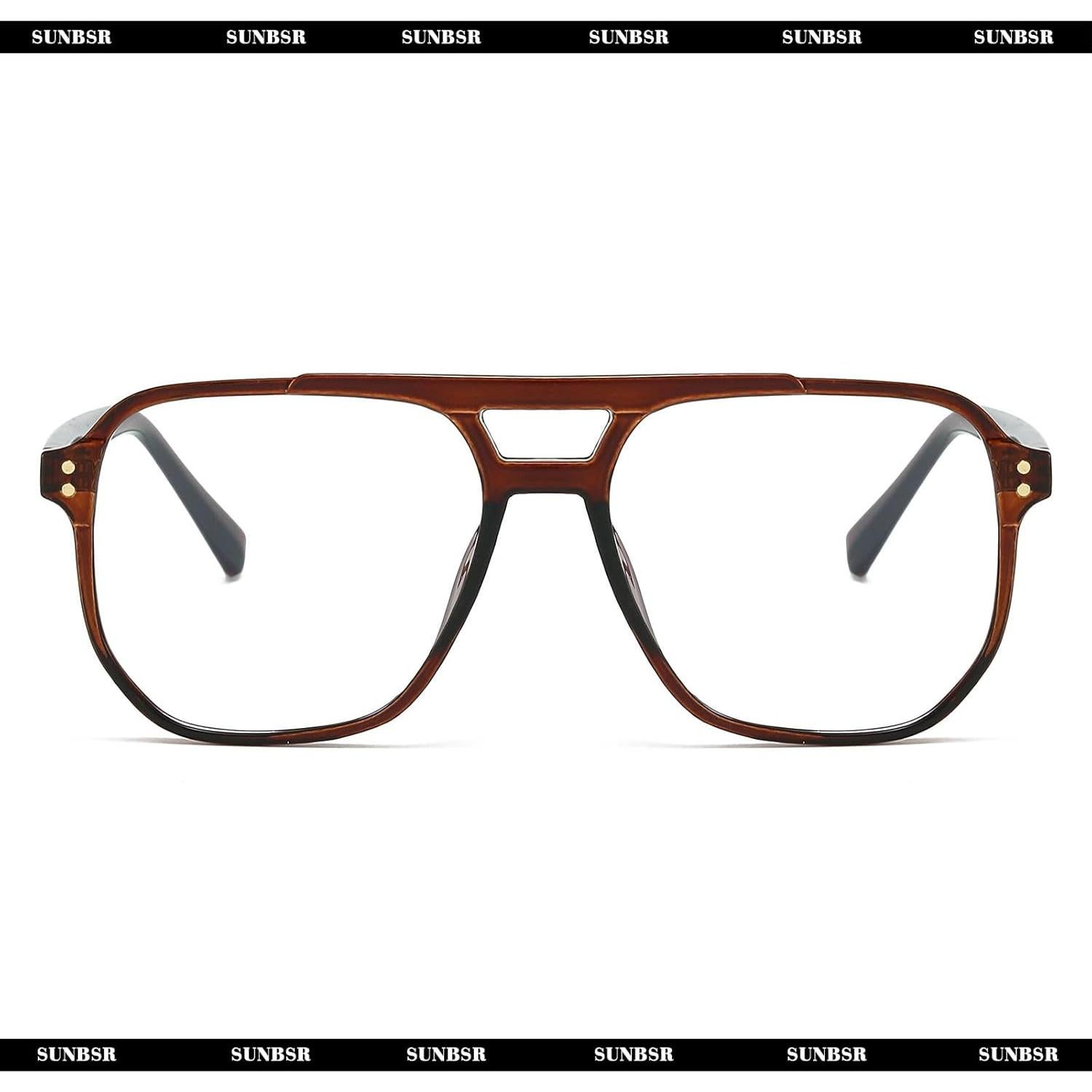 Gafas de Bloqueo de Luz Azul Retro Aviador SUNBSR Unisex