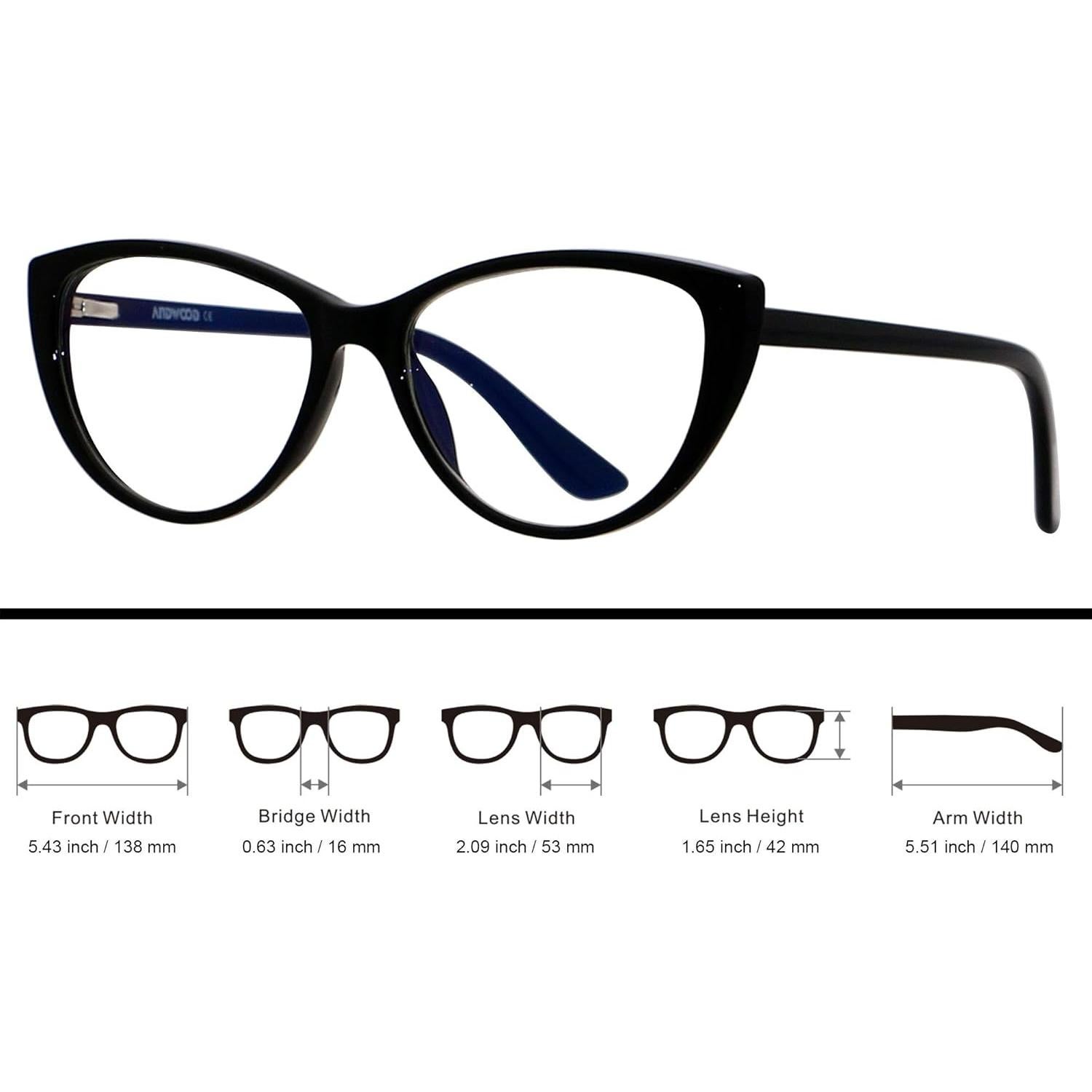 Gafas de Luz Azul ANDWOOD Ojos de Gato Negro UV400