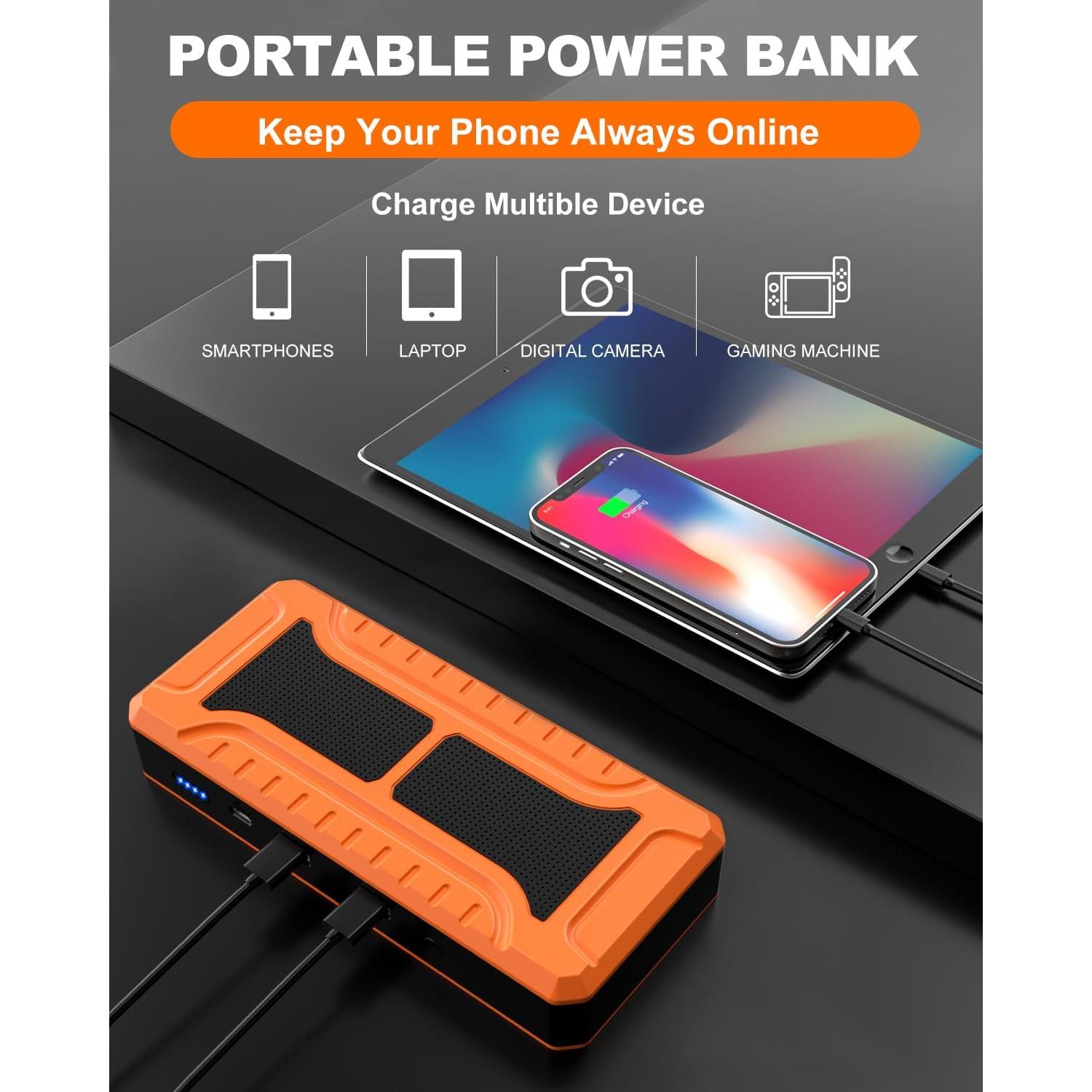 Arrancador de Salto SYPOM 4000A 12V Portátil con USB y LED