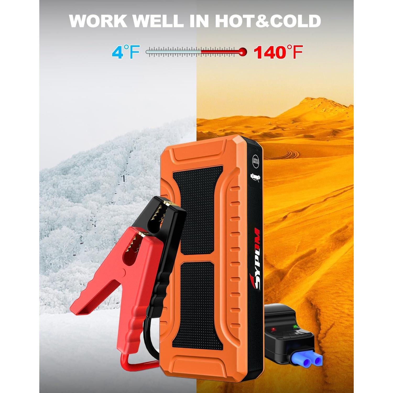 Arrancador de Salto SYPOM 4000A 12V Portátil con USB y LED