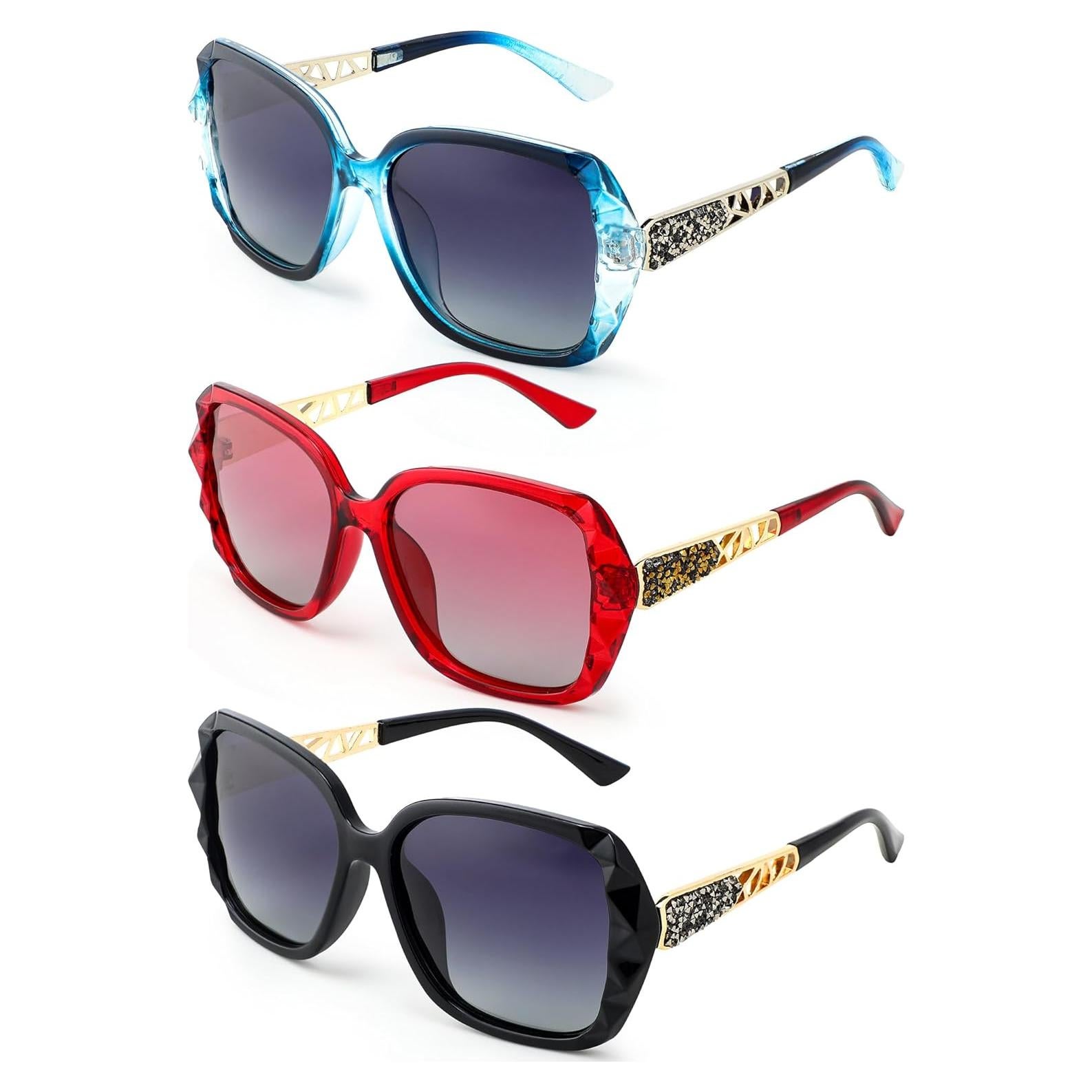 Gafas de Sol Polarizadas Frienda 3 Piezas para Mujeres