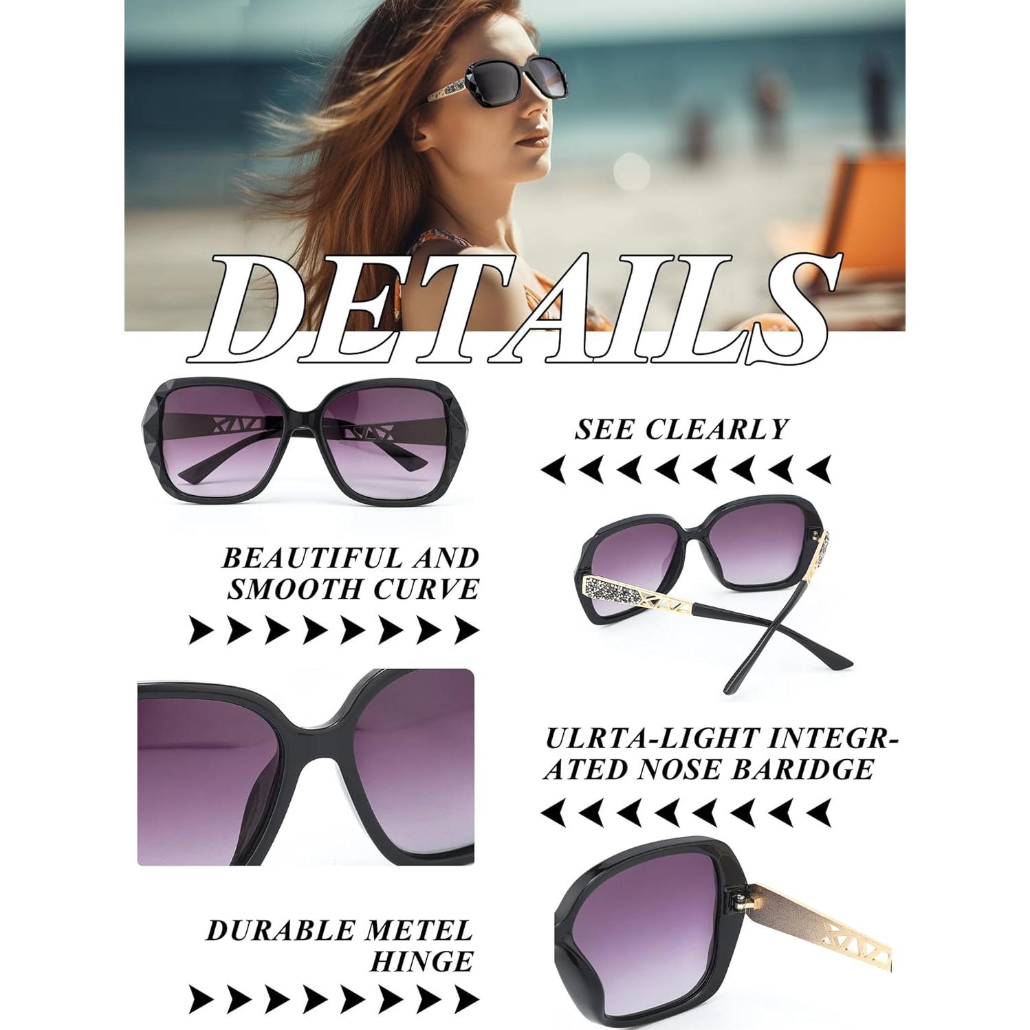 Gafas de Sol Polarizadas Frienda 3 Piezas para Mujeres