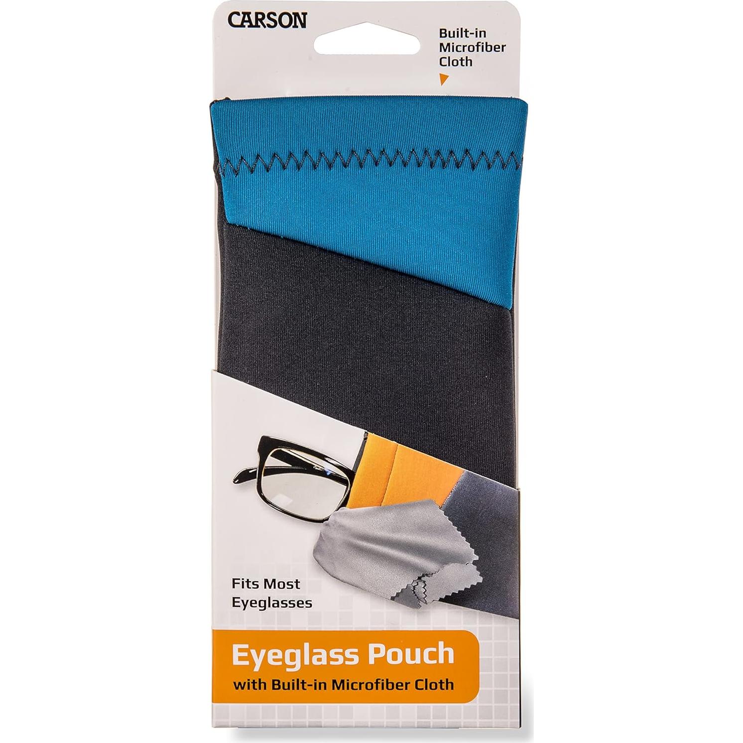 Funda para Gafas Carson Azul con Paño de Microfibra 9.1x17.5cm