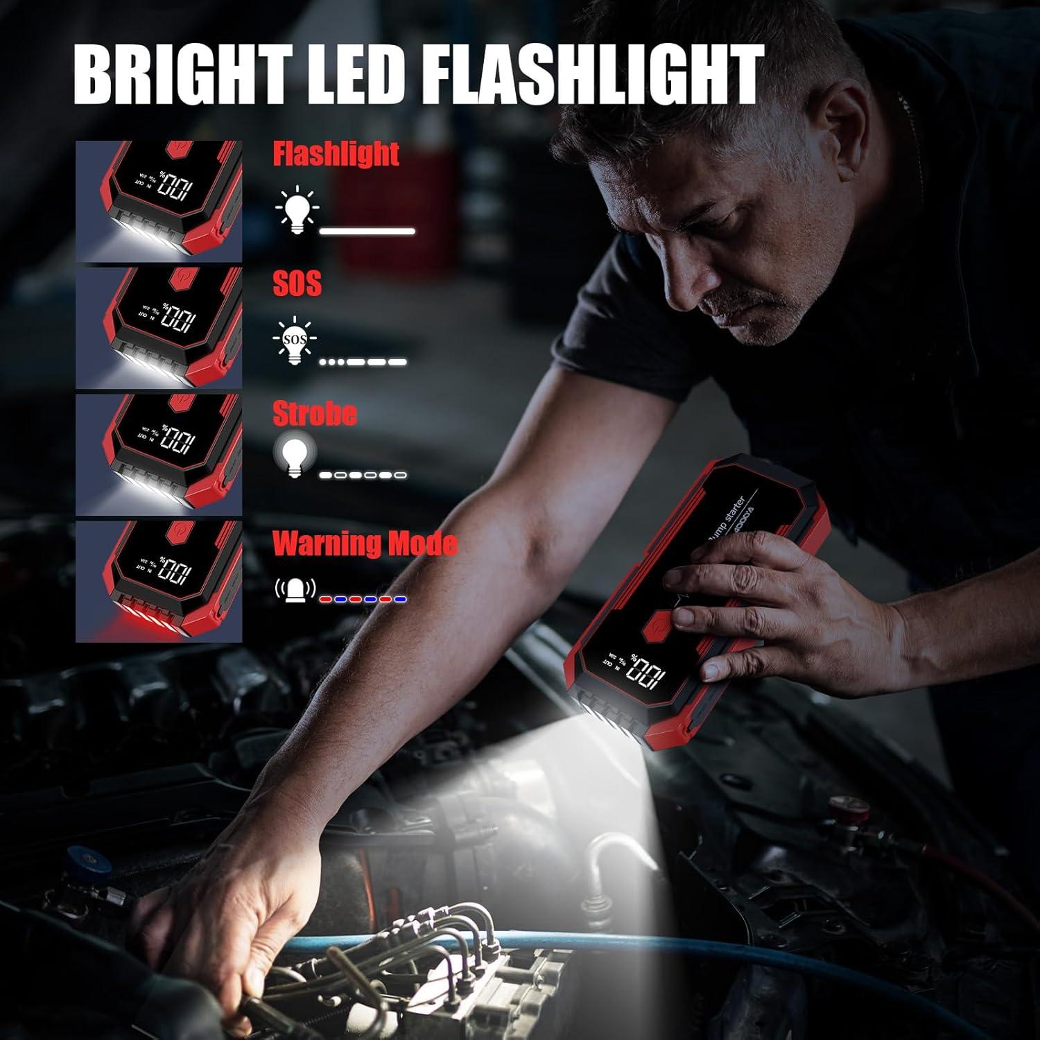 Arrancador de Salto PowQ B03 4000A 20000mAh Portátil