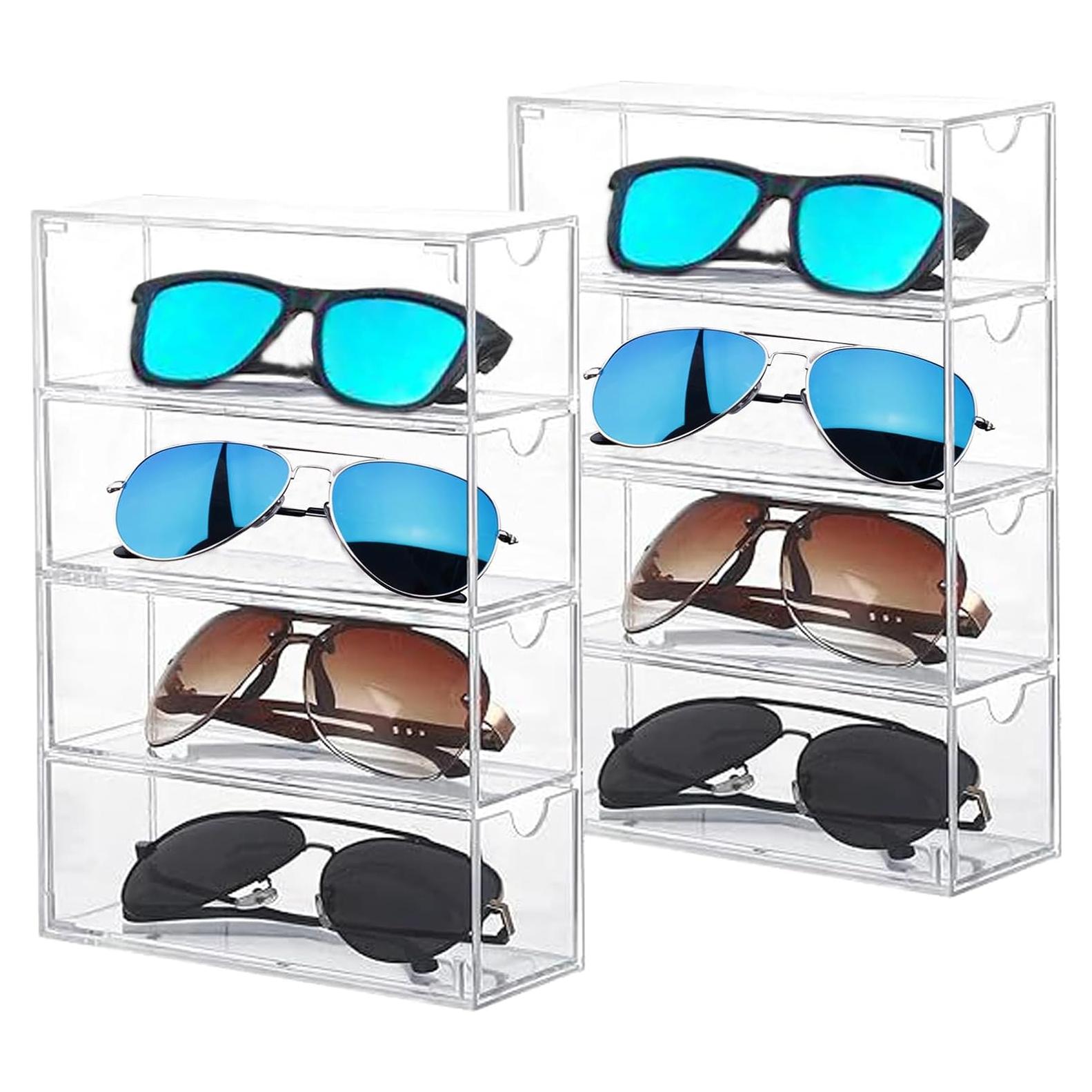 Organizador de Gafas de Sol Kenpal Acrílico Apilable 4 Cajones
