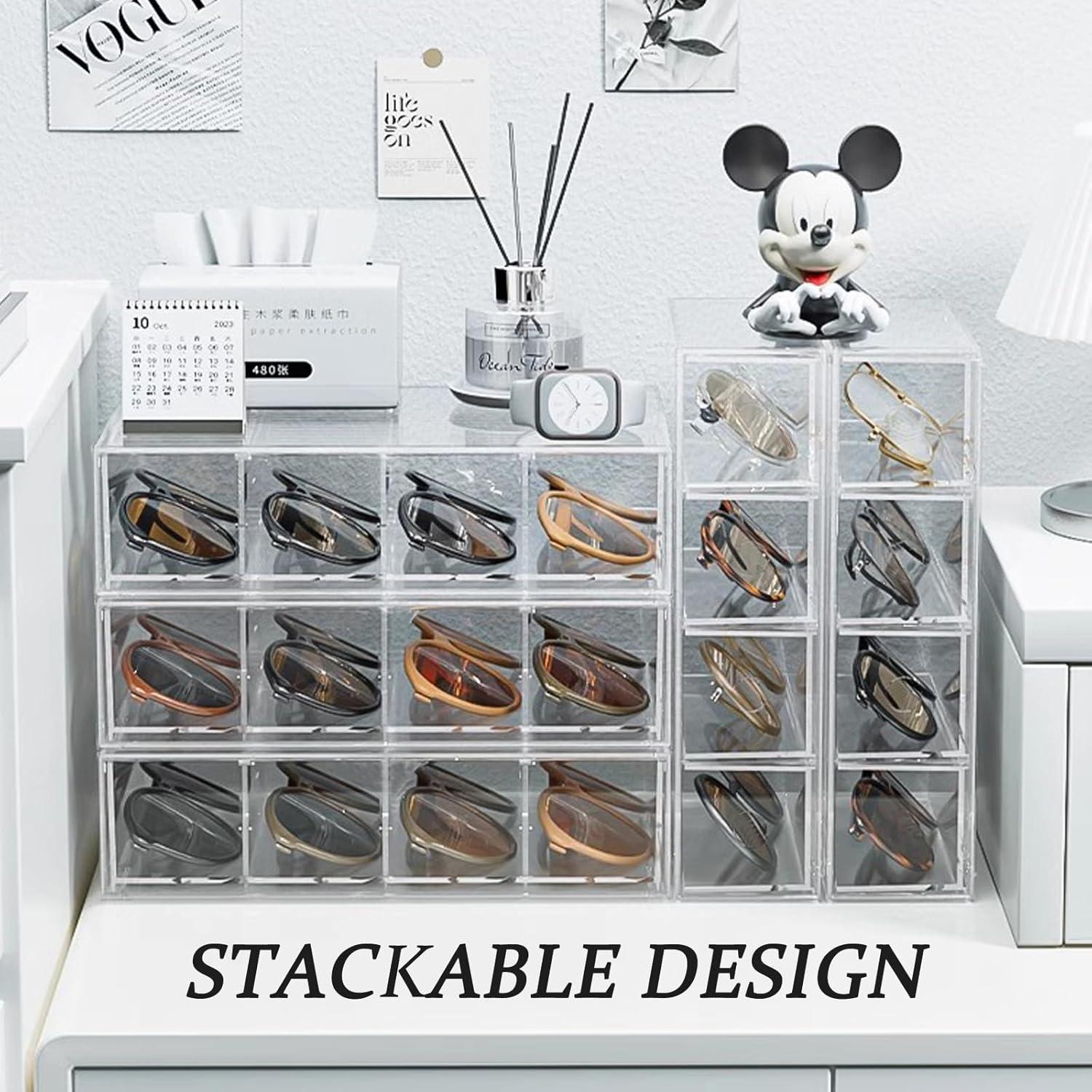 Organizador de Gafas de Sol Kenpal Acrílico Apilable 4 Cajones