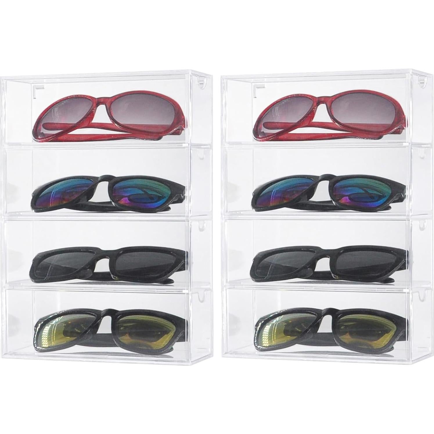 Organizador de Gafas de Sol Kenpal Acrílico Apilable 4 Cajones