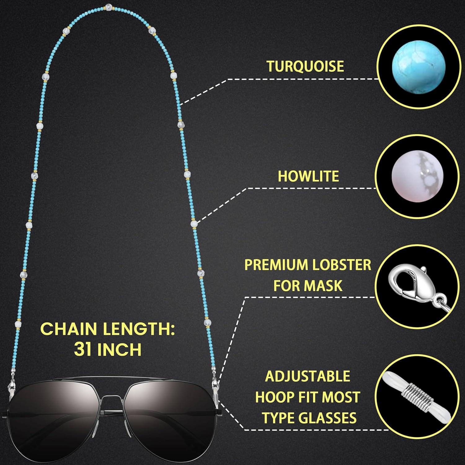 Cadena de Gafas Harmony - Soporte de Piedra Natural 78.74 cm