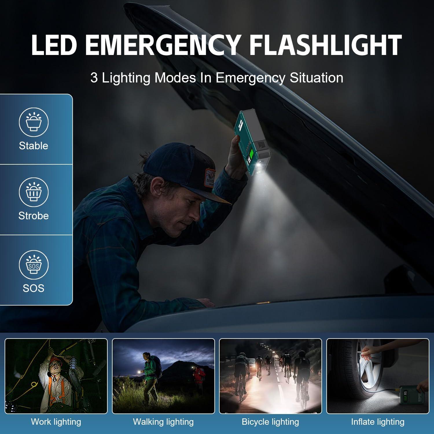 YESPER Arrancador de Coche X1 2000A con Compresor 150PSI