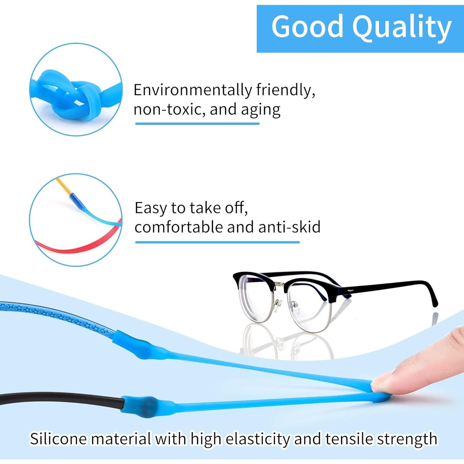12 Correas de Gafas de Silicona para Niños y Adultos