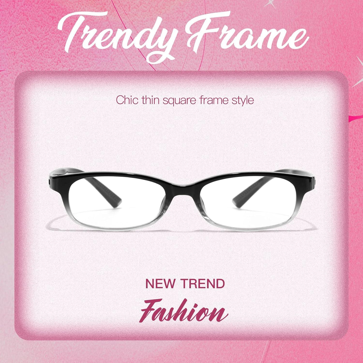 Gafas Rectangulares Y2K Anti-Luz Azul Marco Negro