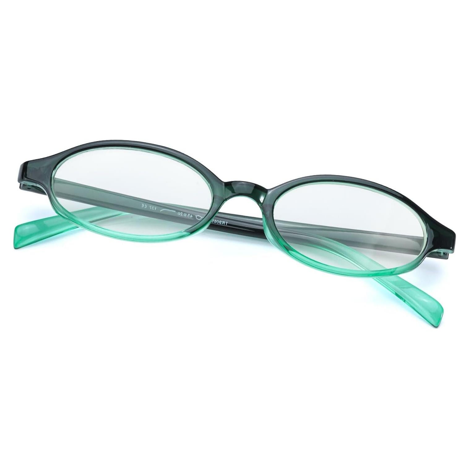 Gafas Falsas Rectangulares Y2K Anti-Luz Azul Verde