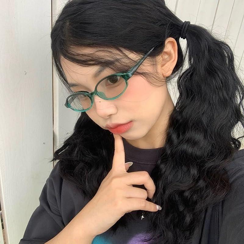 Gafas Falsas Rectangulares Y2K Anti-Luz Azul Verde