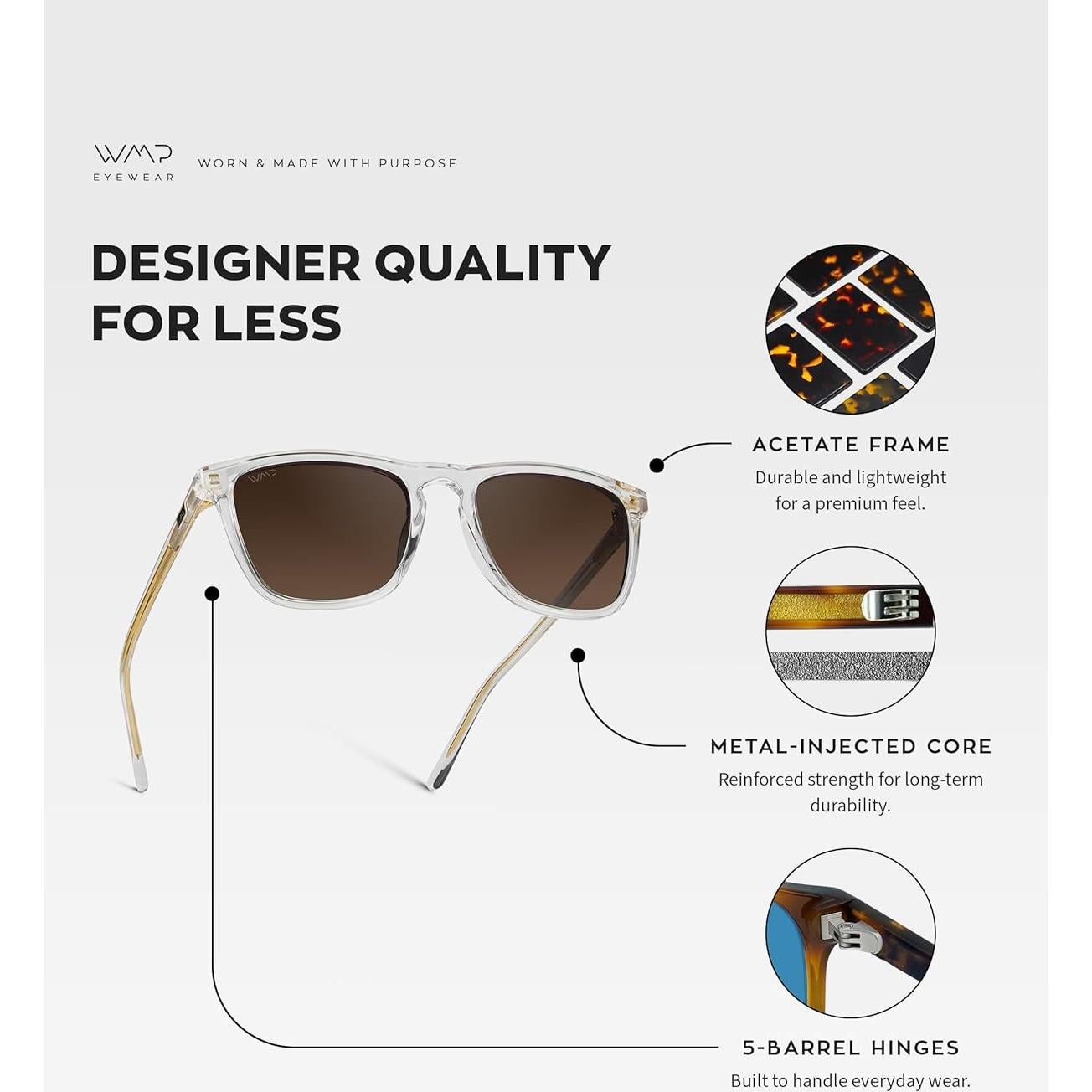 Gafas de Sol WMP Pro Cuadradas Polarizadas para Hombres