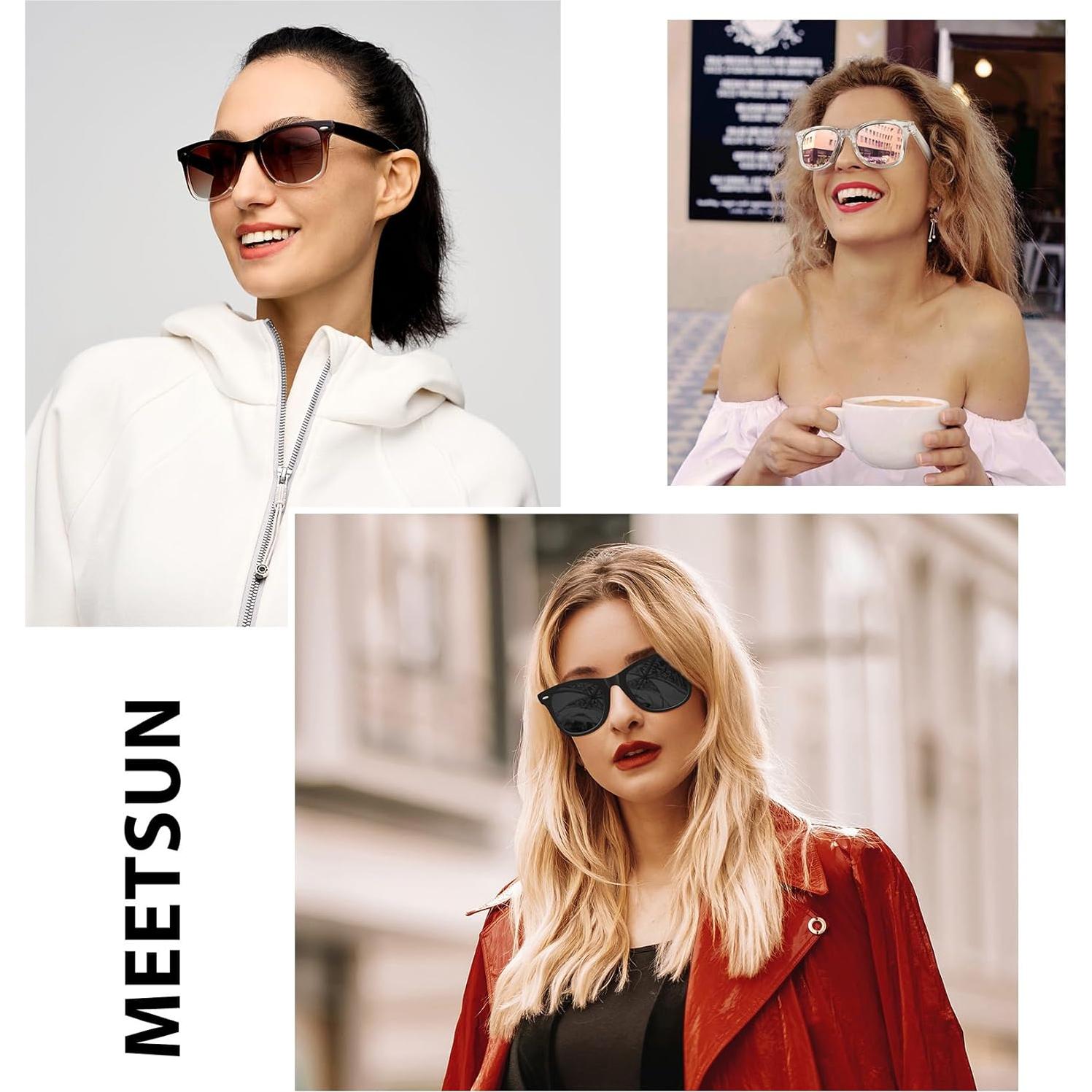 Gafas de Sol Polarizadas MEETSUN Retro UV400 Unisex (3 Paquete)
