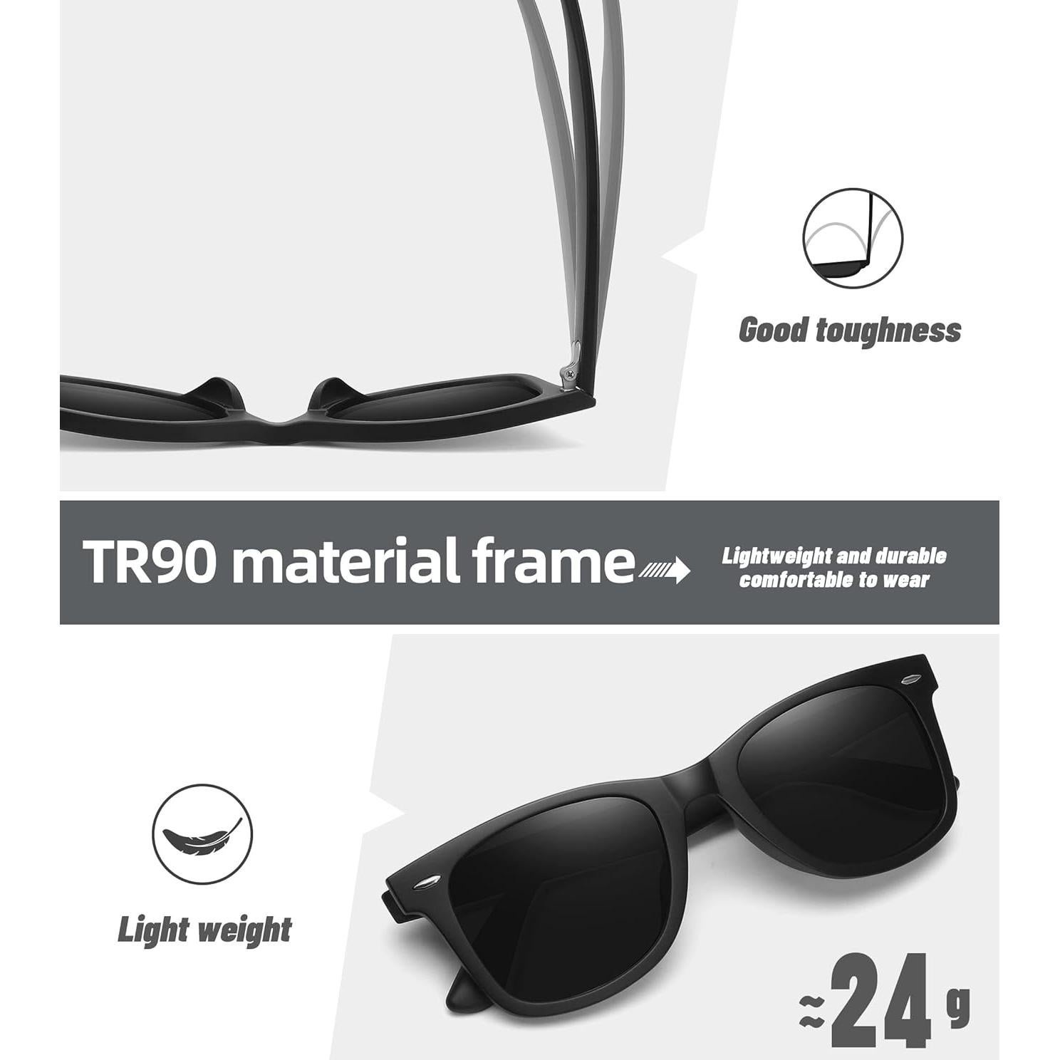 Gafas de Sol Polarizadas MEETSUN Retro UV400 Unisex (3 Paquete)