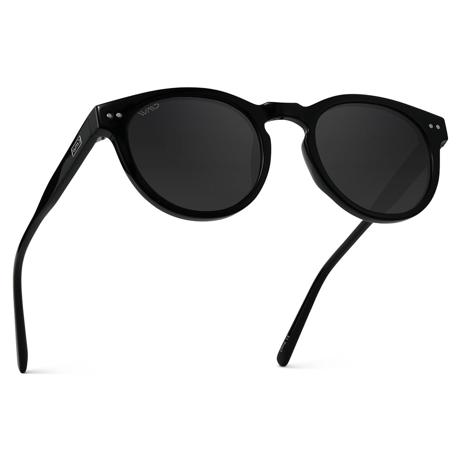 Gafas de sol redondas polarizadas WMP para mujeres - Marco negro