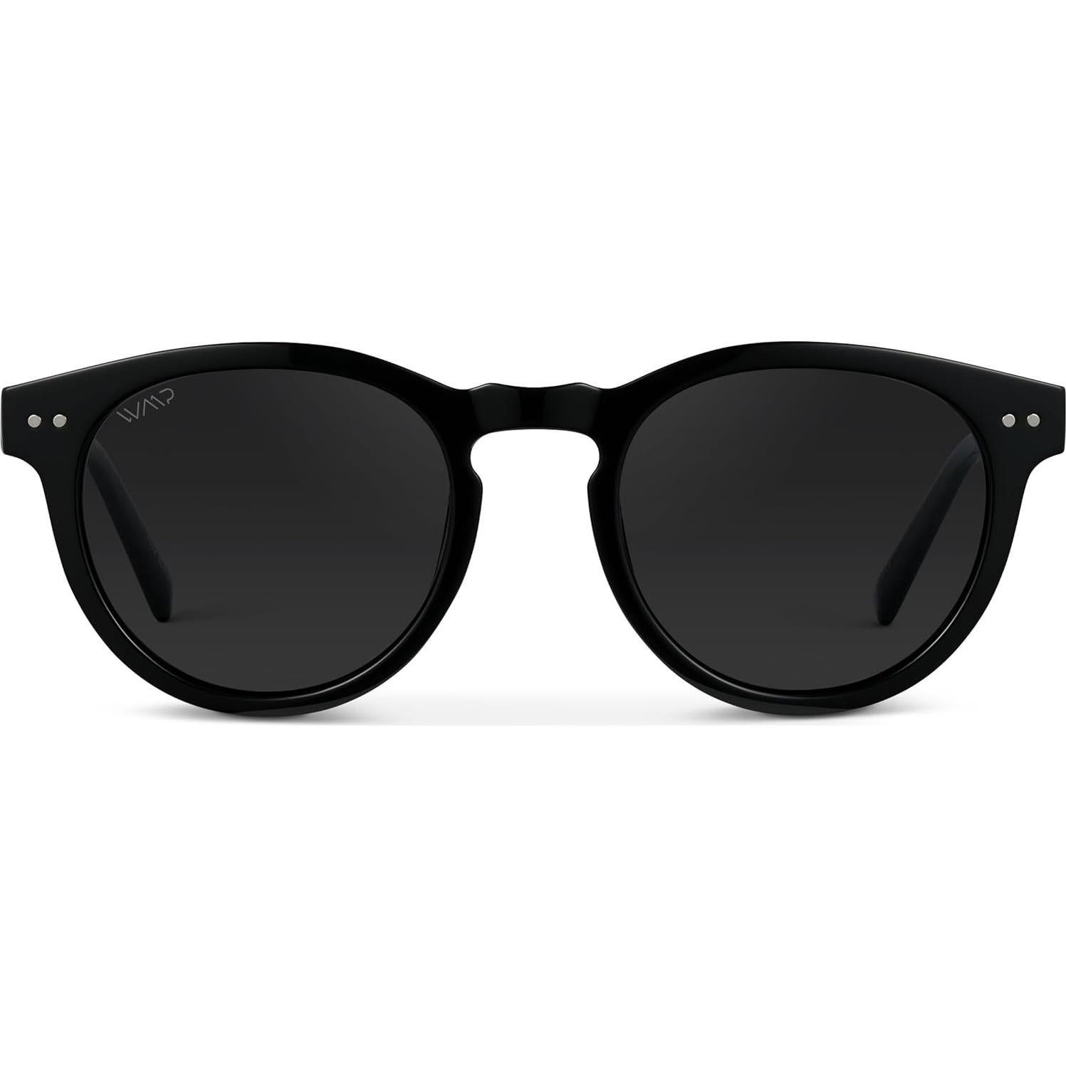 Gafas de sol redondas polarizadas WMP para mujeres - Marco negro