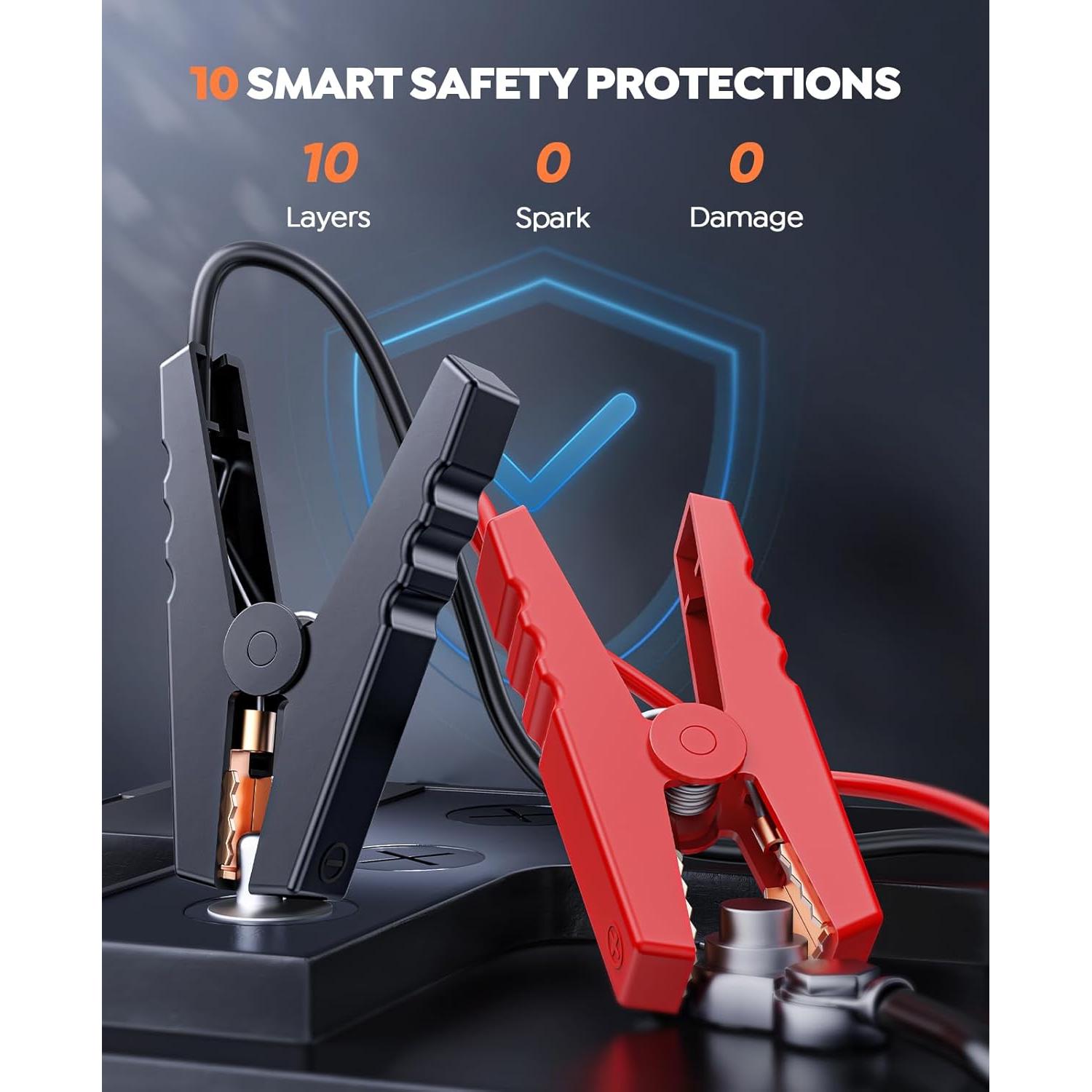 Arrancador de Batería TREKURE 6000A con Compresor 150PSI